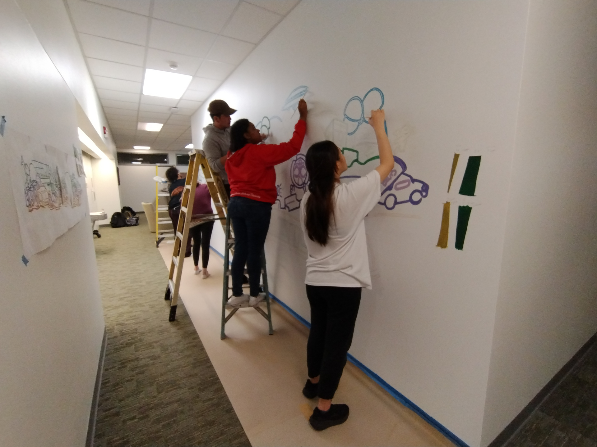 Painting the mural