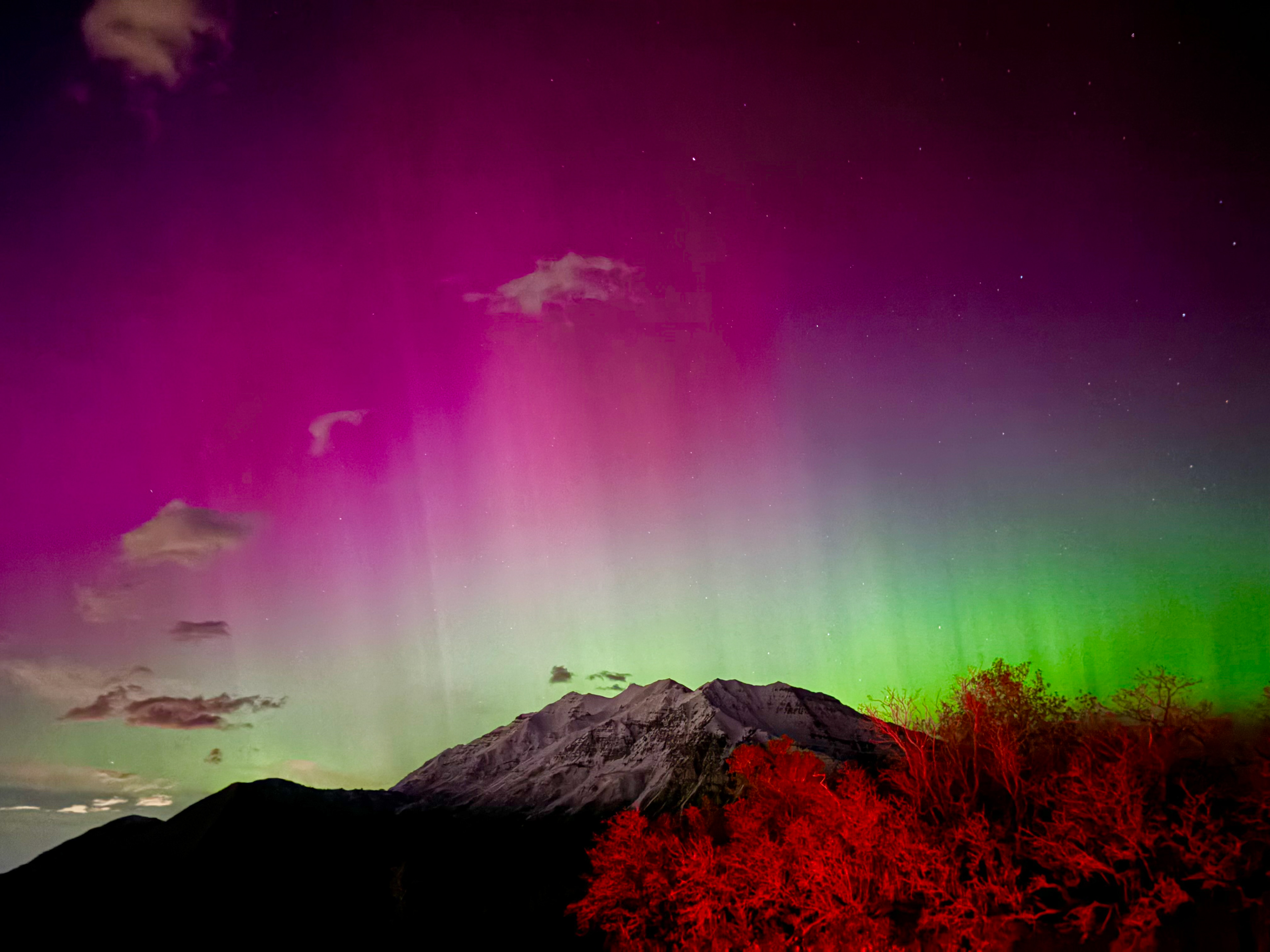 Aurora Borealis over Mount Timpanogos – Provo, Utah County, Utah