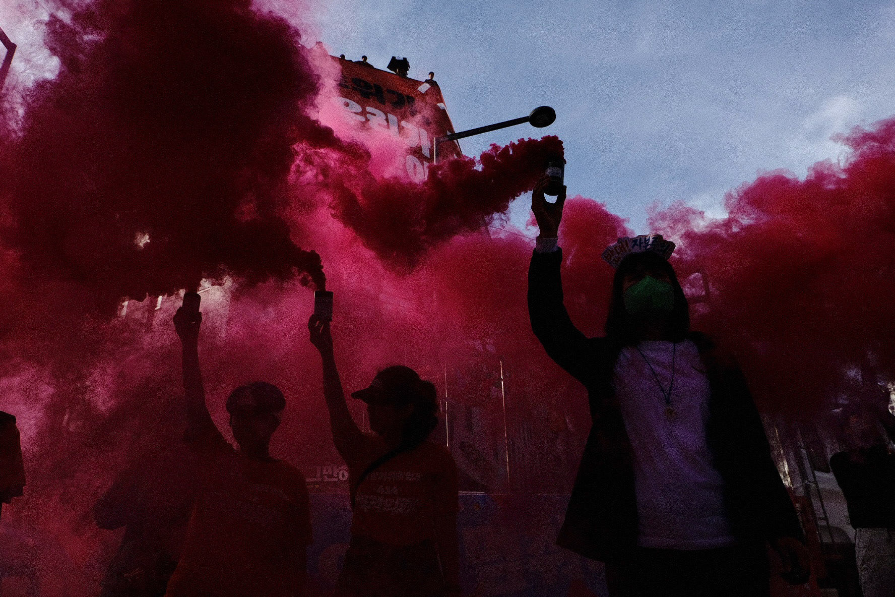 414 Climate Justice protesters march in front of the Sejong Government Complex in Sejong, Republic of Korea, April 14, 2023. Matrix Images/Lee Kitae