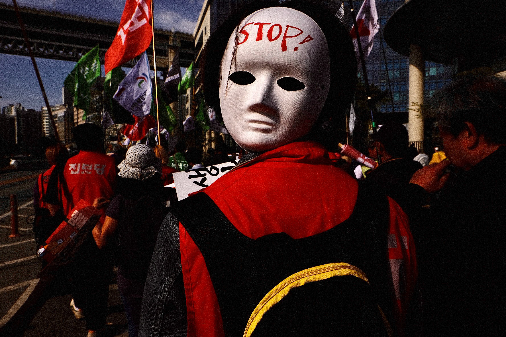 414 Climate Justice protesters march in front of the Sejong Government Complex in Sejong, Republic of Korea, April 14, 2023. Matrix Images/Lee Kitae