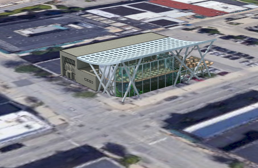 Exterior Render with site