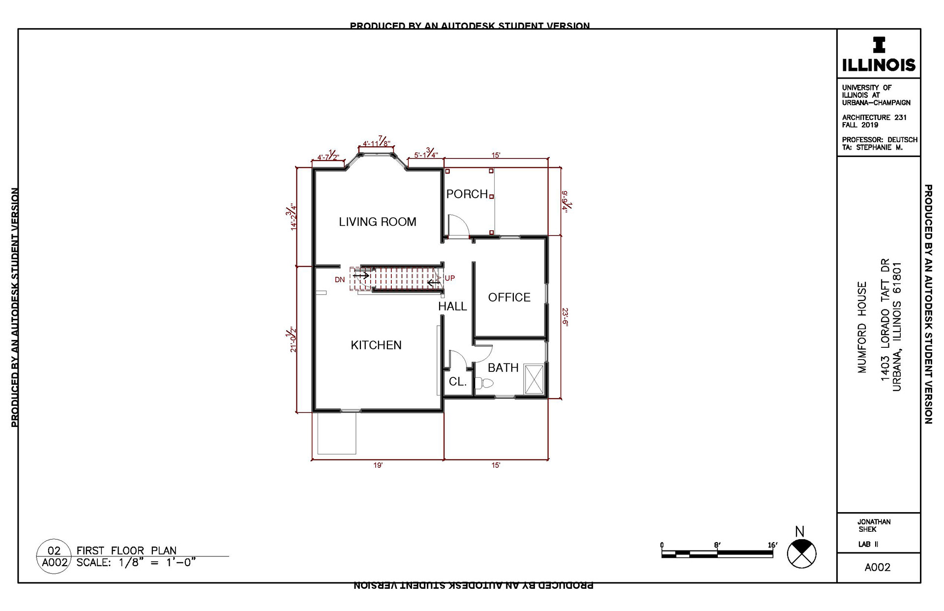 Mumford House 1st Floor Plan
