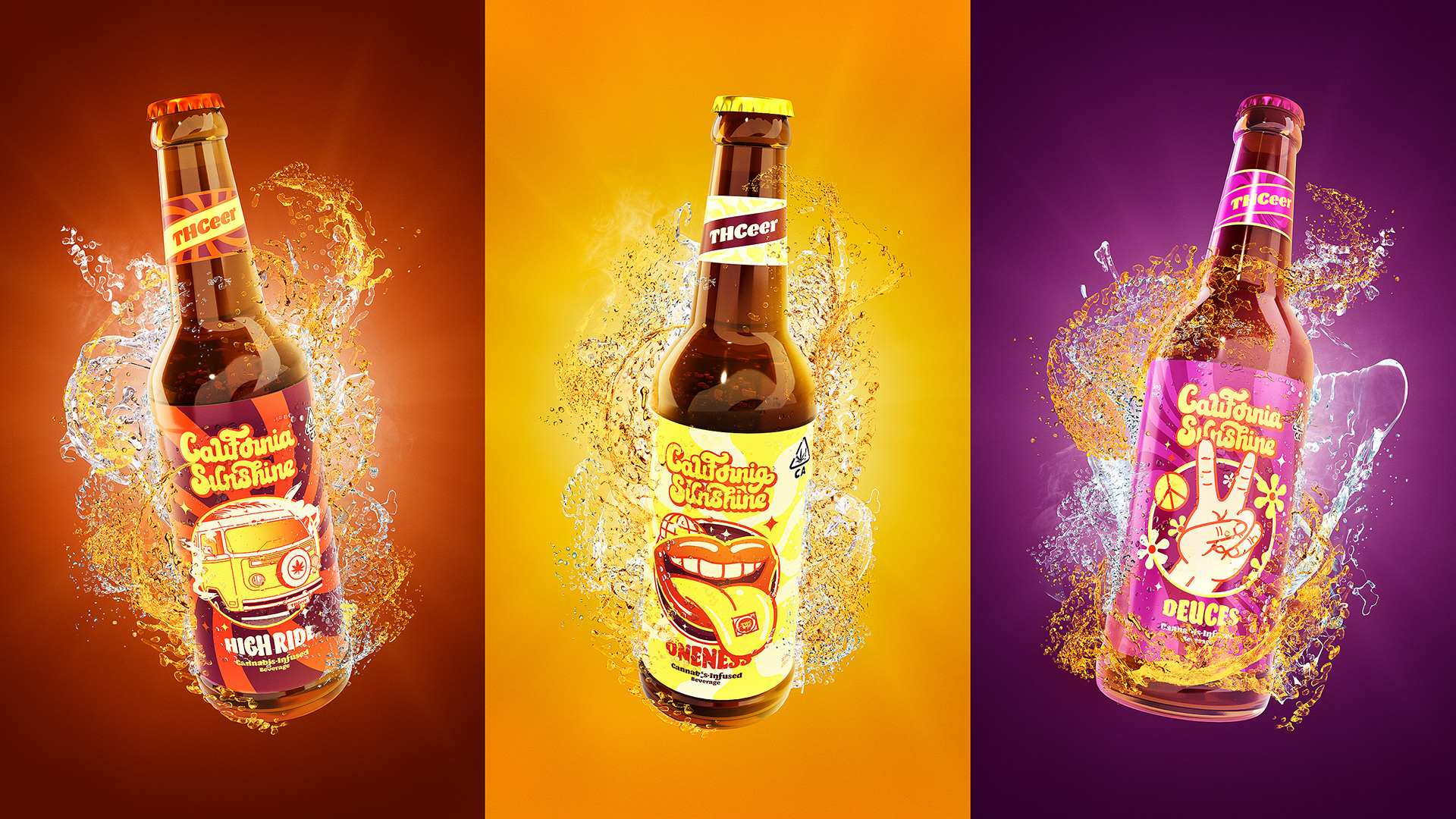 California THC Marijuana Beer Beverage Brewery Graphic Design Brand Identity by Jeffrey Dirkse