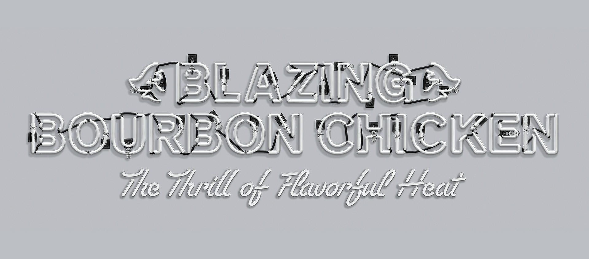 Panda Express x Hot Ones - Blazing Bourbon Chicken Neon Lettering Design by Jeffrey Dirkse