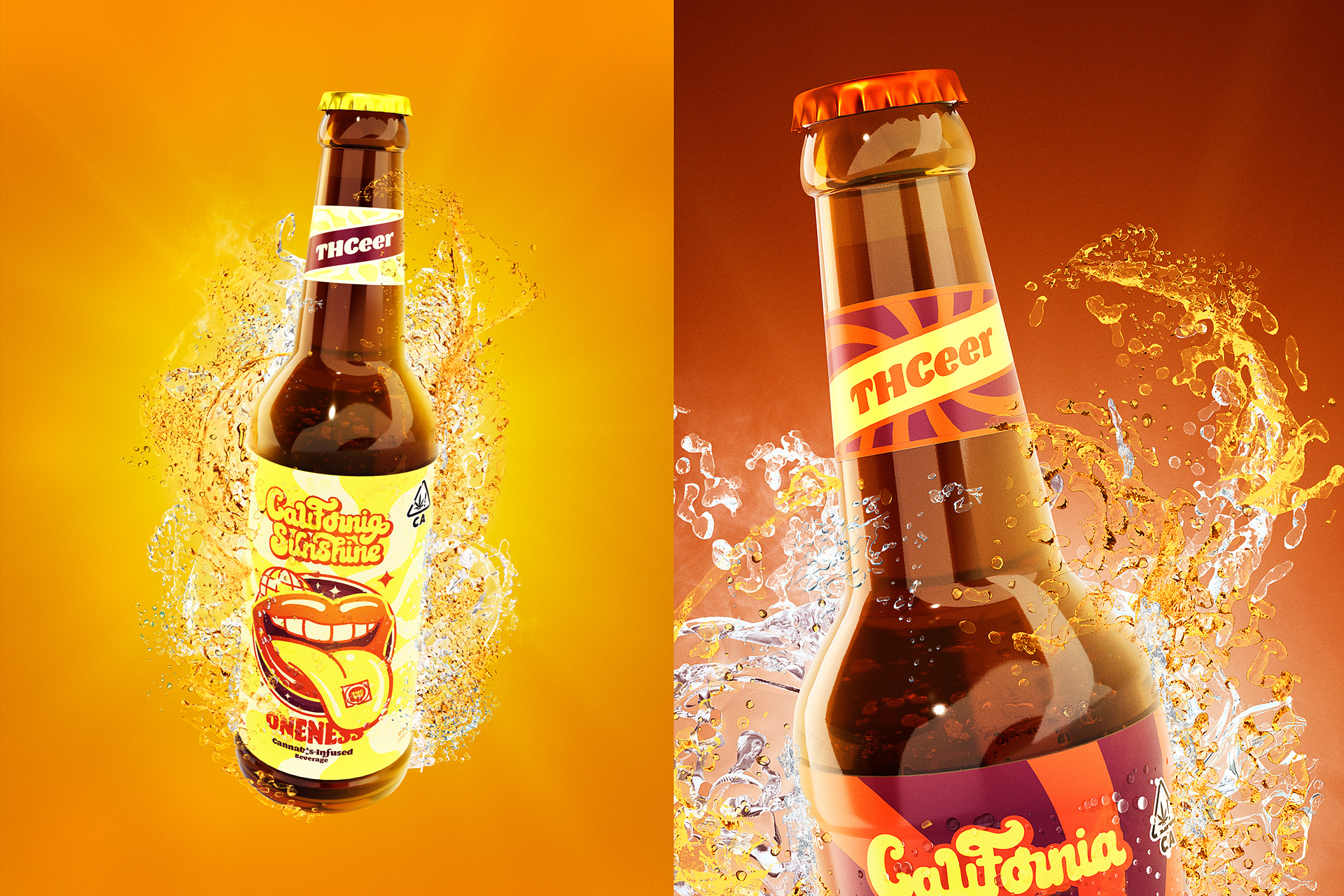 California THC Marijuana Beer Beverage Brewery Graphic Design Brand Identity by Jeffrey Dirkse
