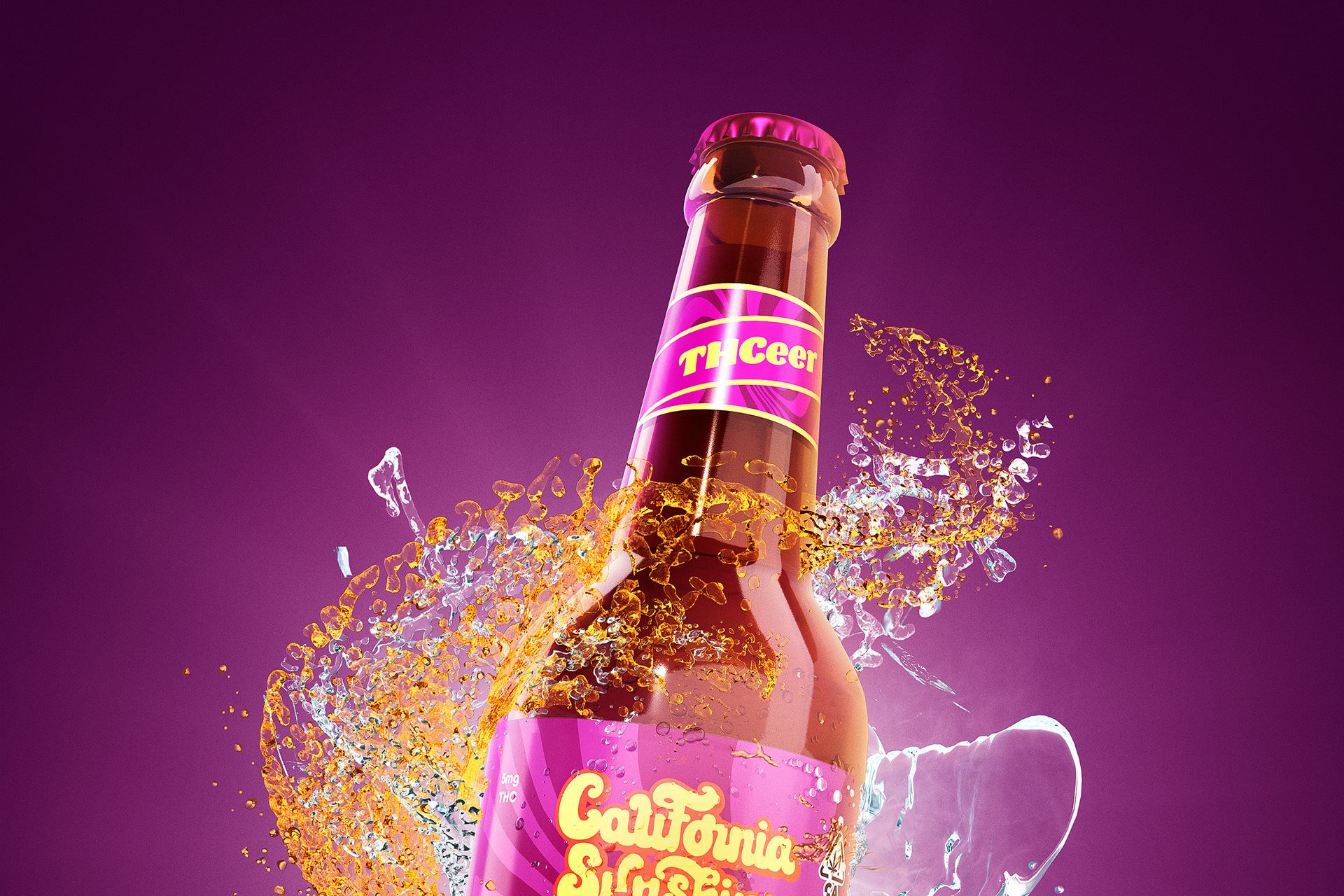California THC Marijuana Beer Beverage Brewery Graphic Design Brand Identity by Jeffrey Dirkse