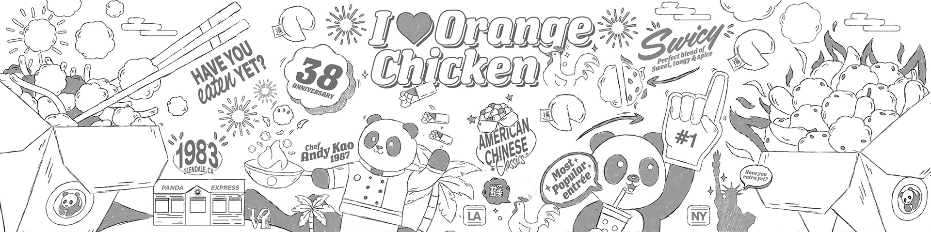 Panda Express - Orange Chicken Day Illustrations by Jeffrey Dirkse
