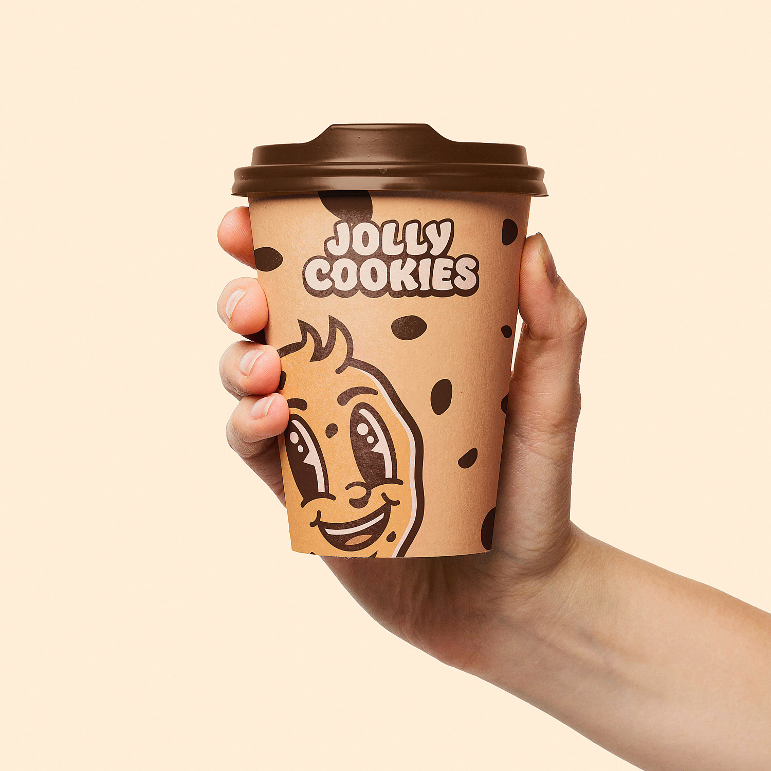 Jolly Cookies - Cookie Shop Chocolate Chip Mascot Logo Design by Freelance Designer Jeffrey Dirkse
