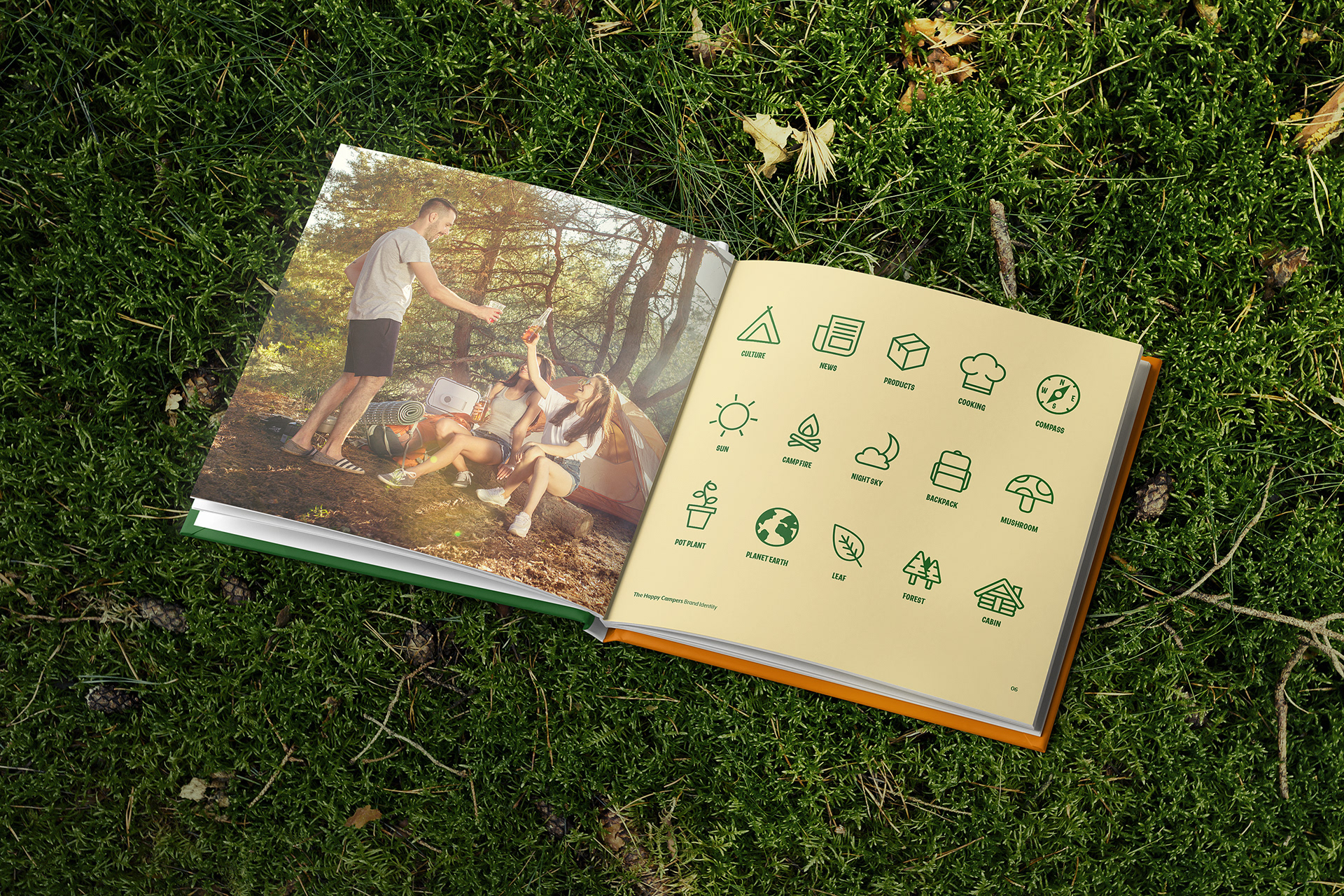 The Happy Campers Cannabis Weed Hemp Logo Brand Identity Education Design by Freelance Designer Jeffrey Dirkse