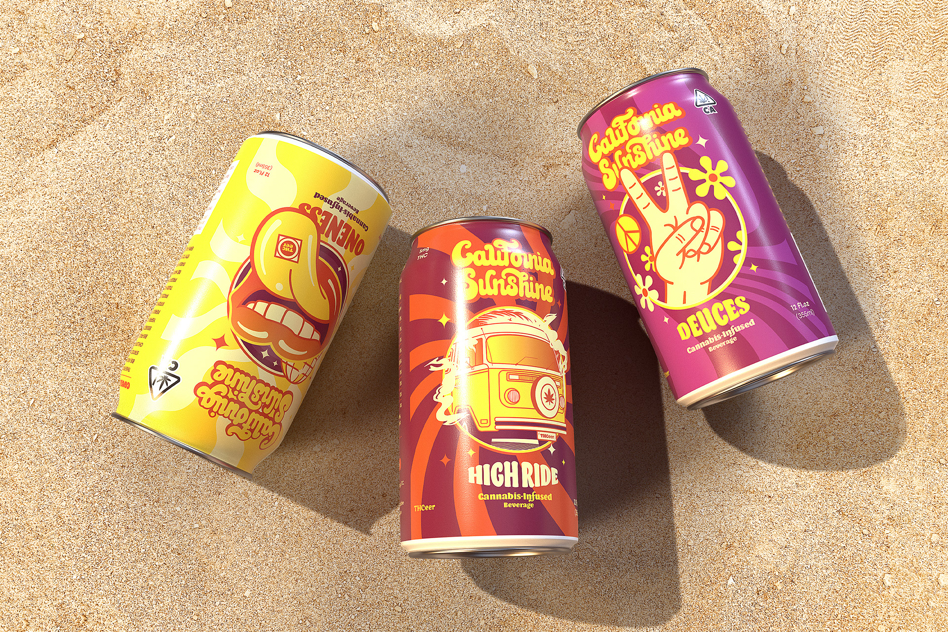 California THC Marijuana Beer Beverage Brewery Graphic Design Brand Identity by Jeffrey Dirkse
