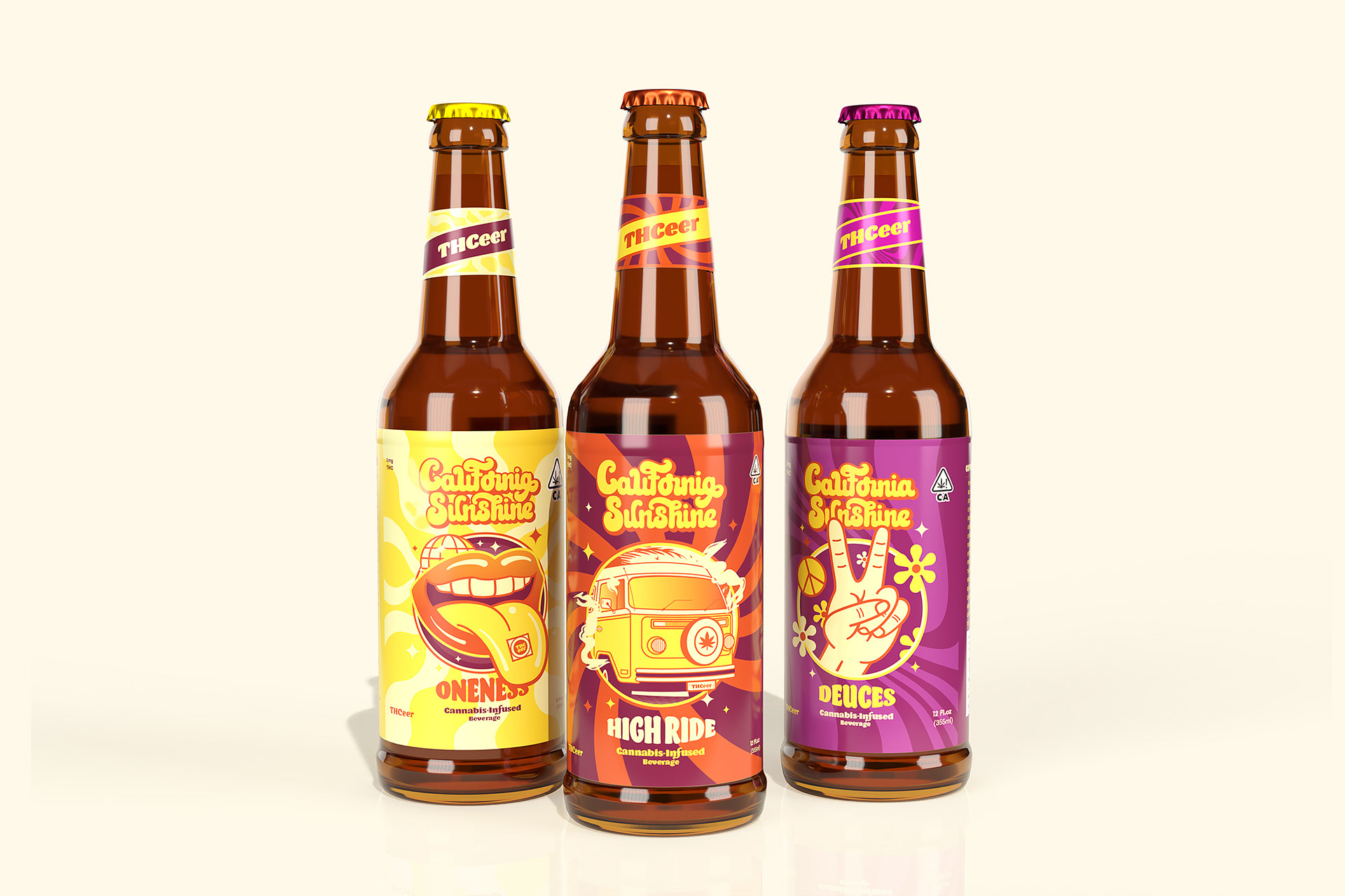 California THC Marijuana Beer Beverage Brewery Graphic Design Brand Identity by Jeffrey Dirkse