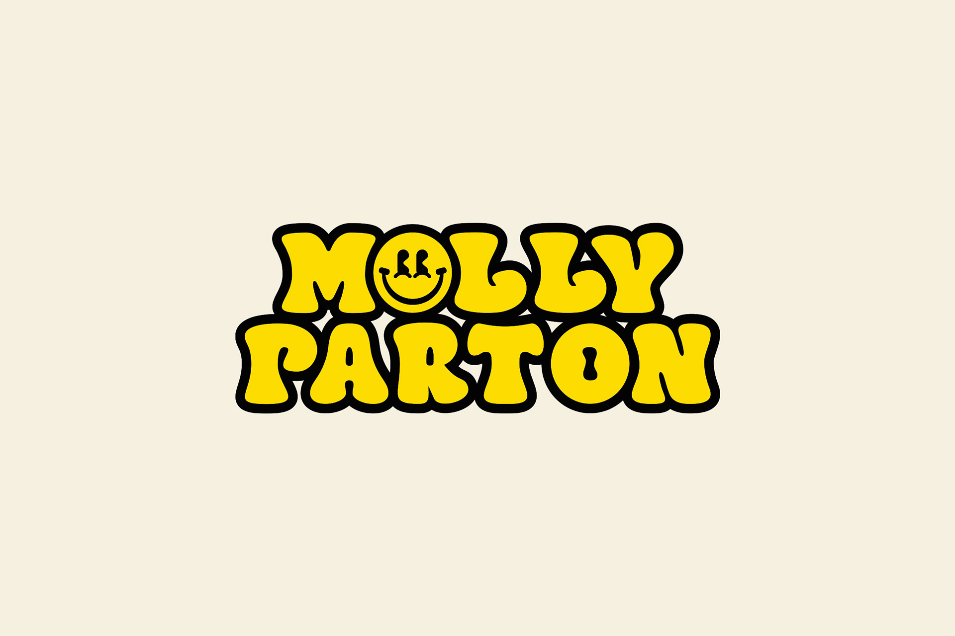Molly Parton Acid Smiley Early Rave DJ Brand Identity Design by Freelance Designer Jeffrey Dirkse