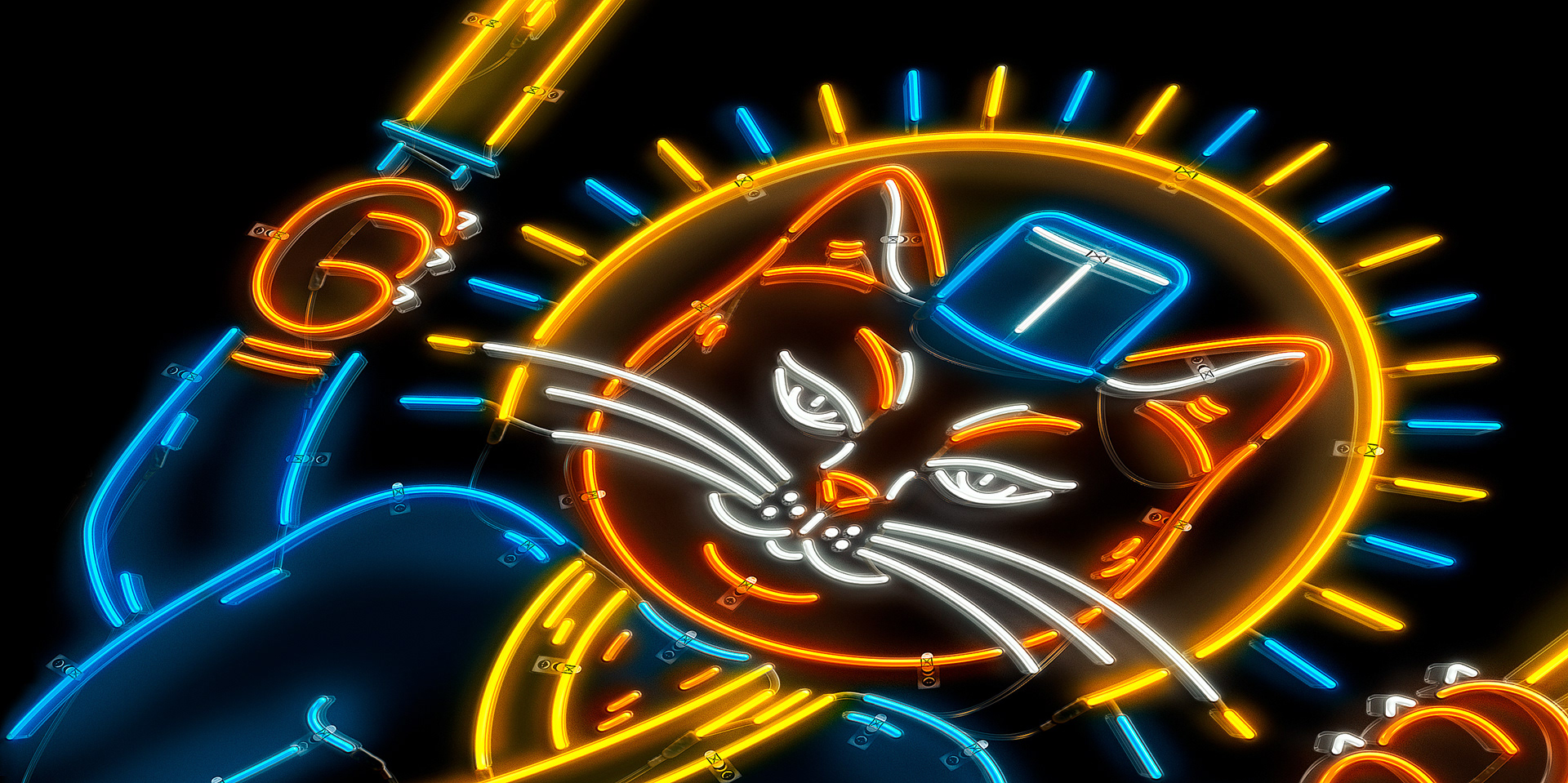 Japanese Sushi Cat Anime Manga Neon Design by Freelance Designer Jeffrey Dirkse