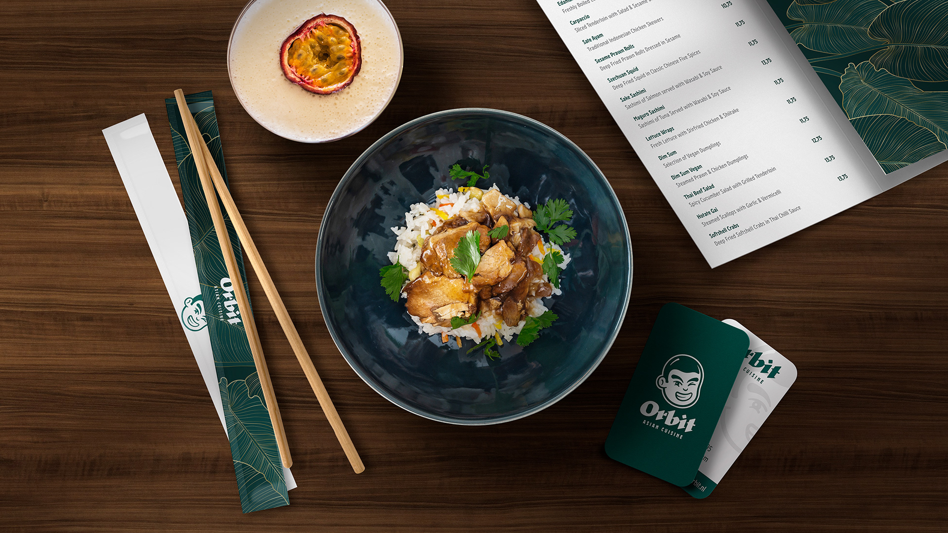 Orbit - Asian Cuisine Restaurant Noodles Sushi Rice Amsterdam Design by Freelance Designer Jeffrey Dirkse