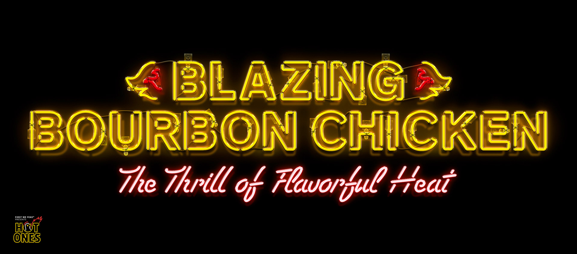 Panda Express x Hot Ones - Blazing Bourbon Chicken Neon Lettering Design by Jeffrey Dirkse