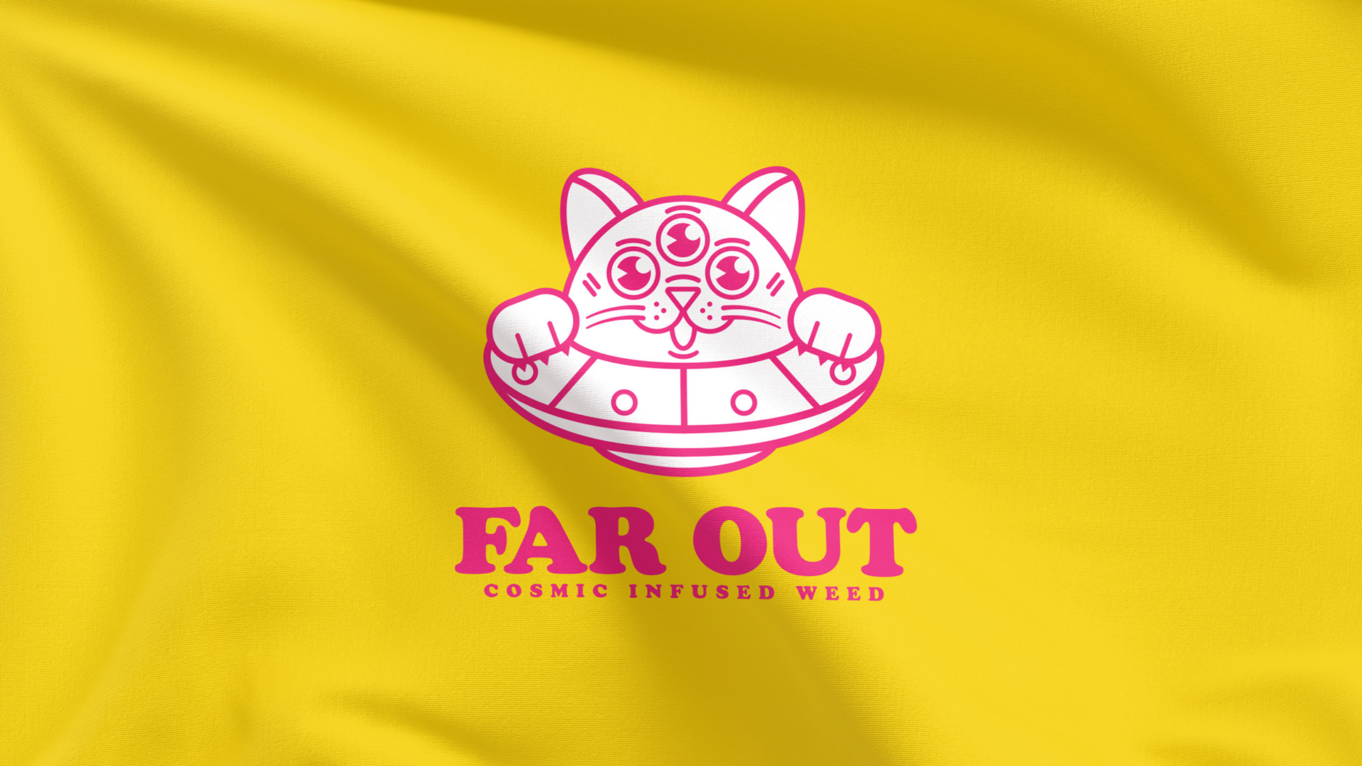 Far Out - Cosmic Infused Weed Cat Marijuana Trip Psychedelic Vape Design by Freelance Designer Jeffrey Dirkse
