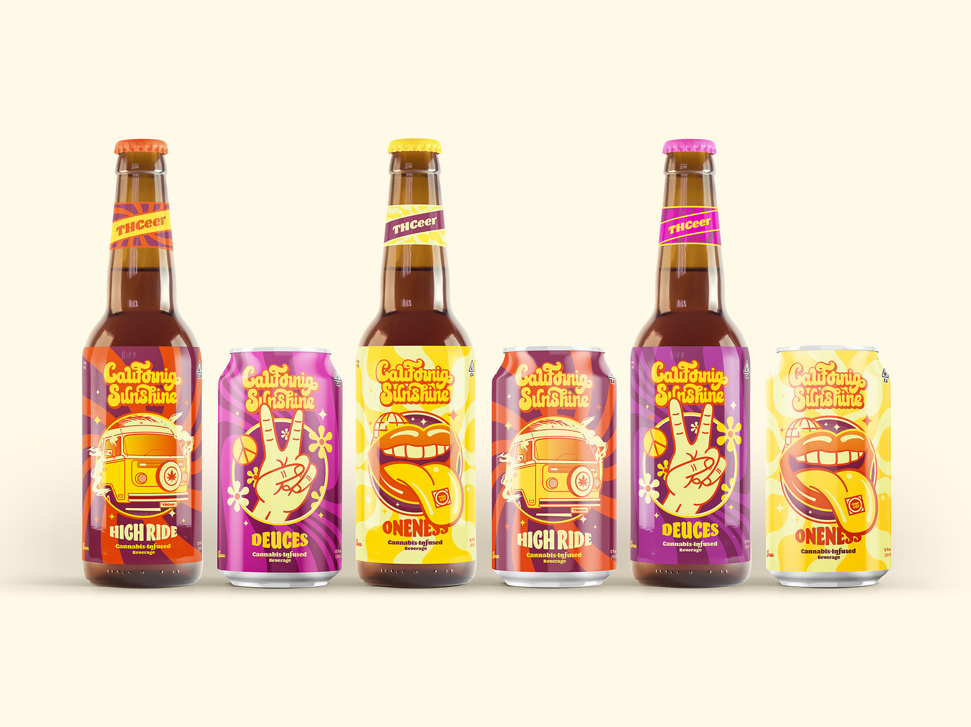 California THC Marijuana Beer Beverage Brewery Graphic Design Brand Identity by Jeffrey Dirkse
