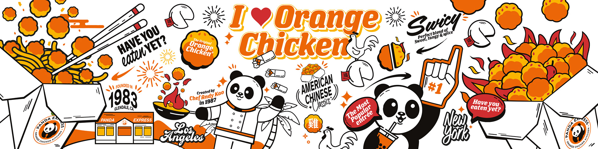 Panda Express - Orange Chicken Day Illustrations by Jeffrey Dirkse
