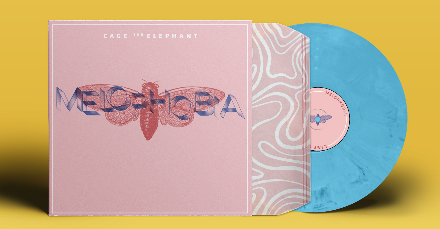 Cage the Elephant Melophobia - 2021; Album design and artwork for the Melophobia album, using overlays of a cicada.