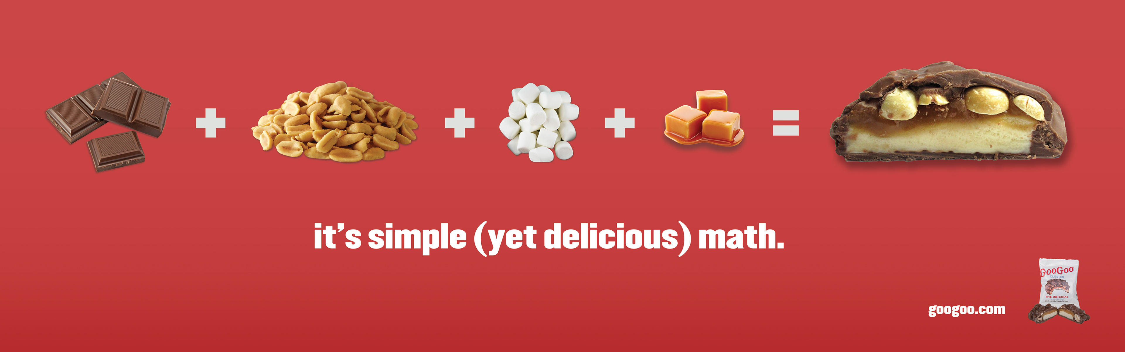 Goo Goo Clusters - 2021; Billboard design to show the various ingredients that combine to make the classic treat.