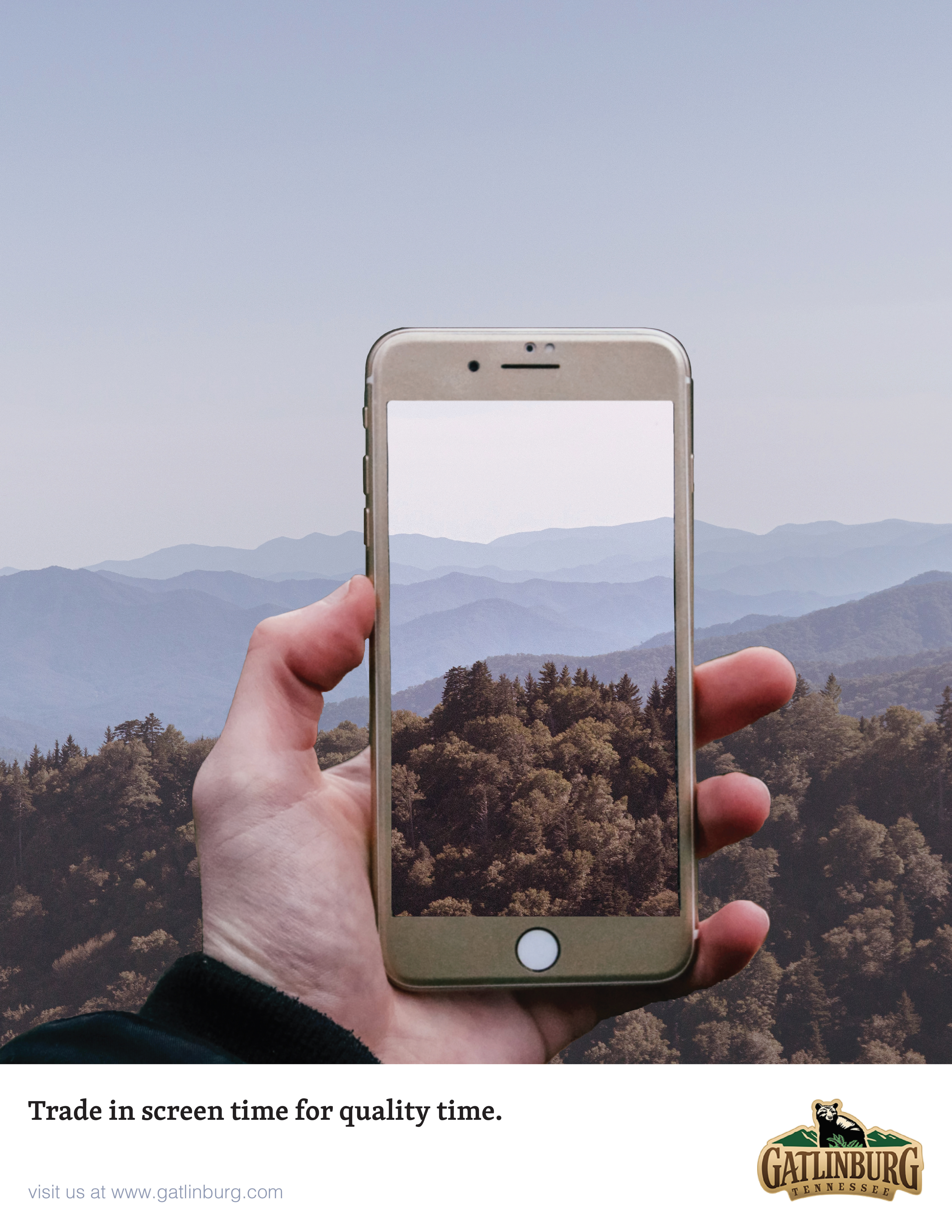 Smokies - 2021; Magazine campaign meant to encourage people to step away from their screens and spend time at the Smokies.