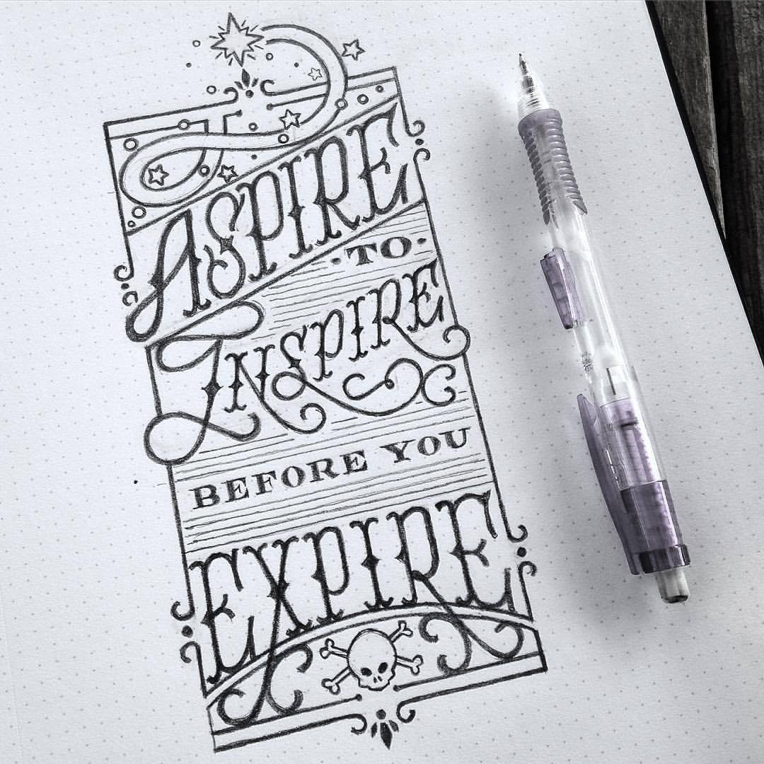 Aspire to inspire каллиграфия