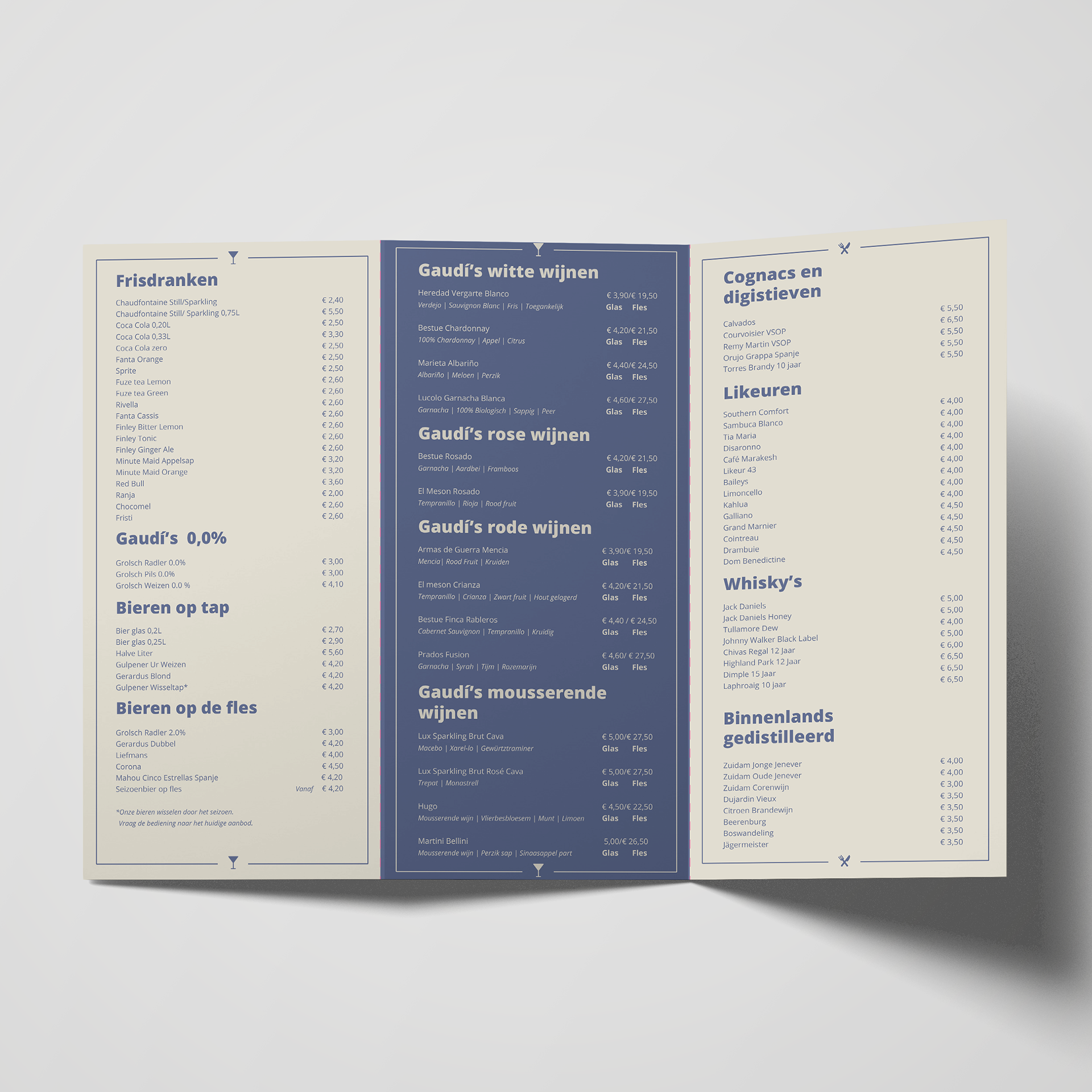 A3 Menu