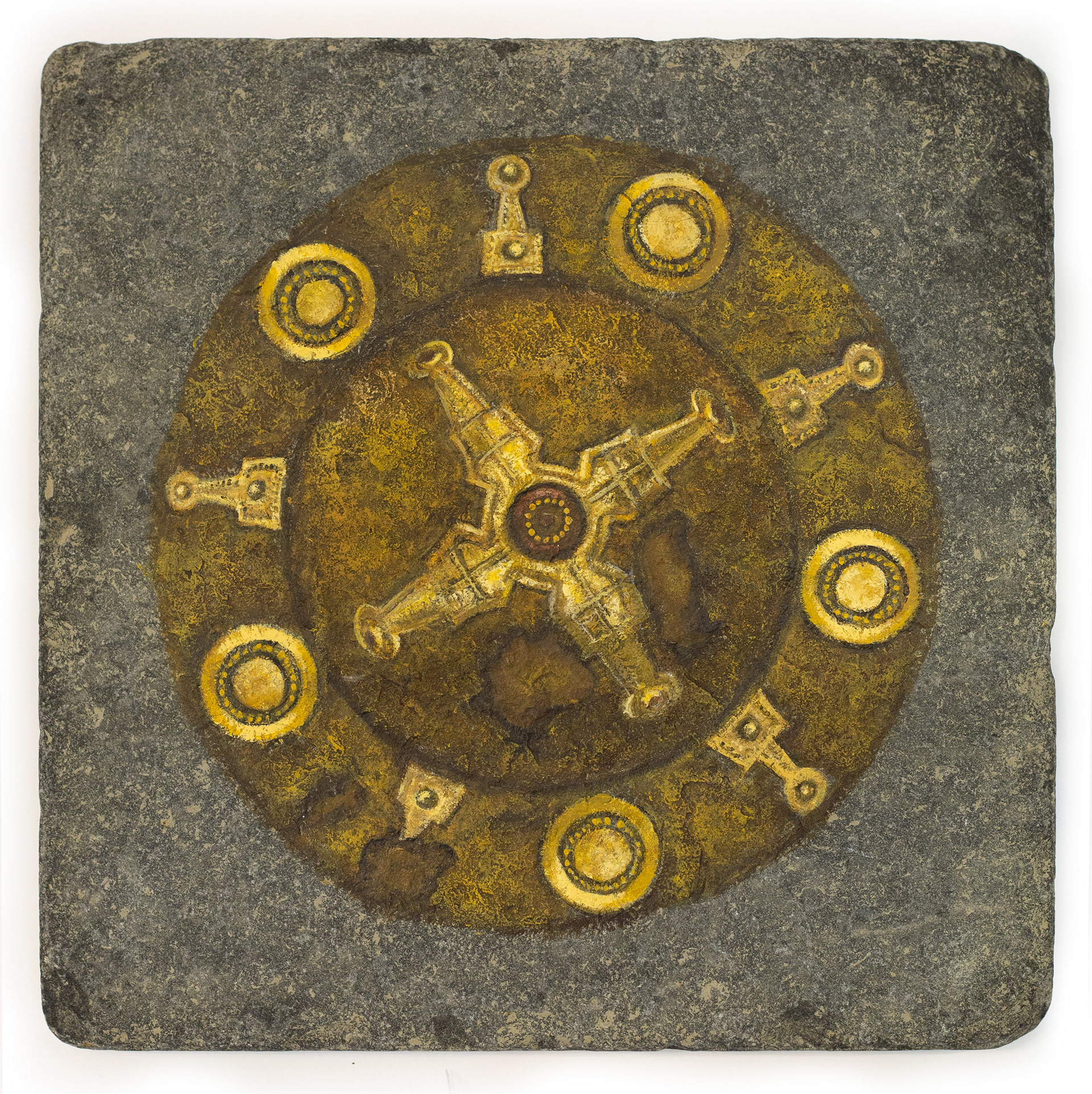 Acrylic on Basalt Stone 25*25 Cm