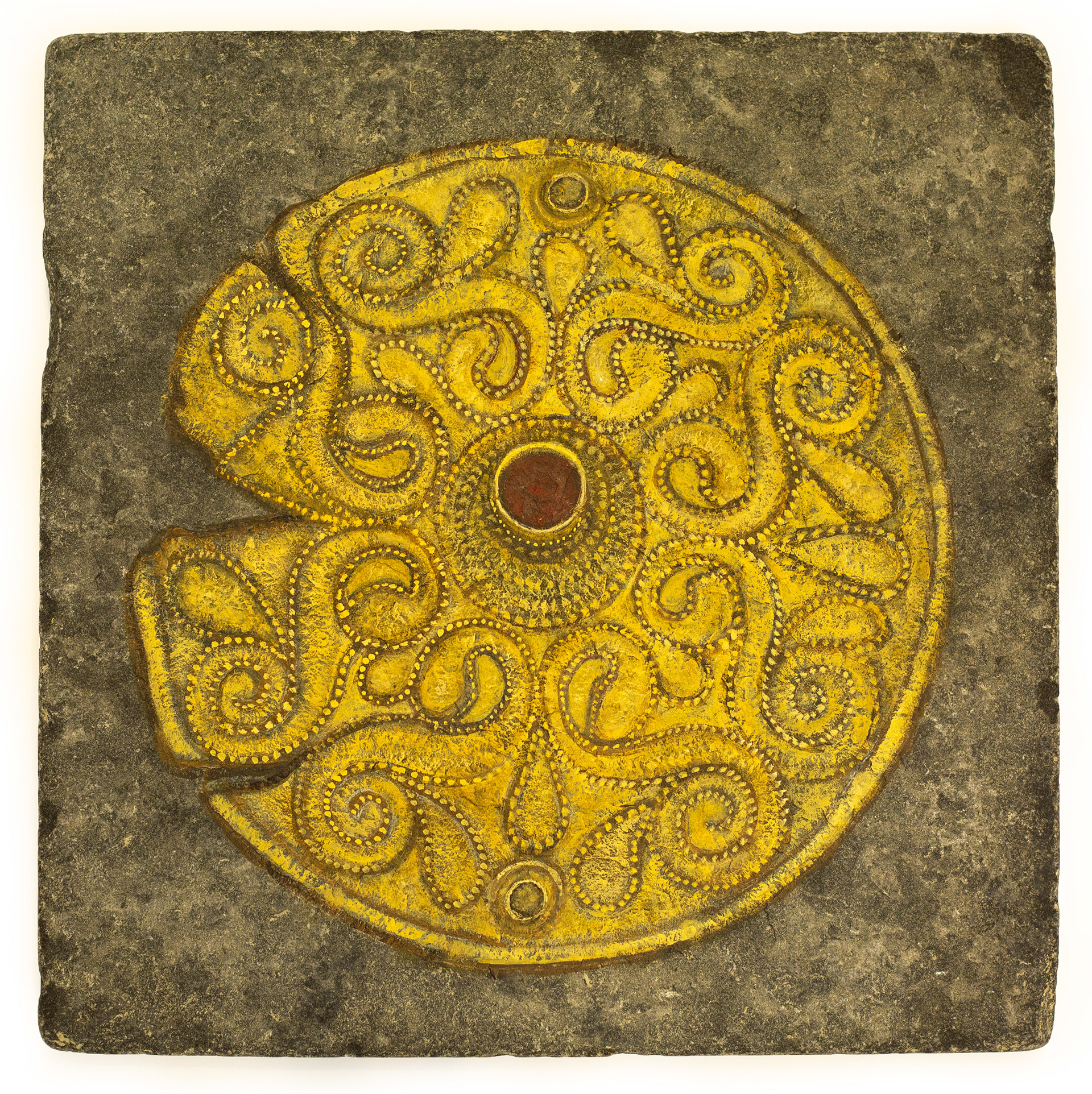 Acrylic on Basalt Stone 25*25 Cm