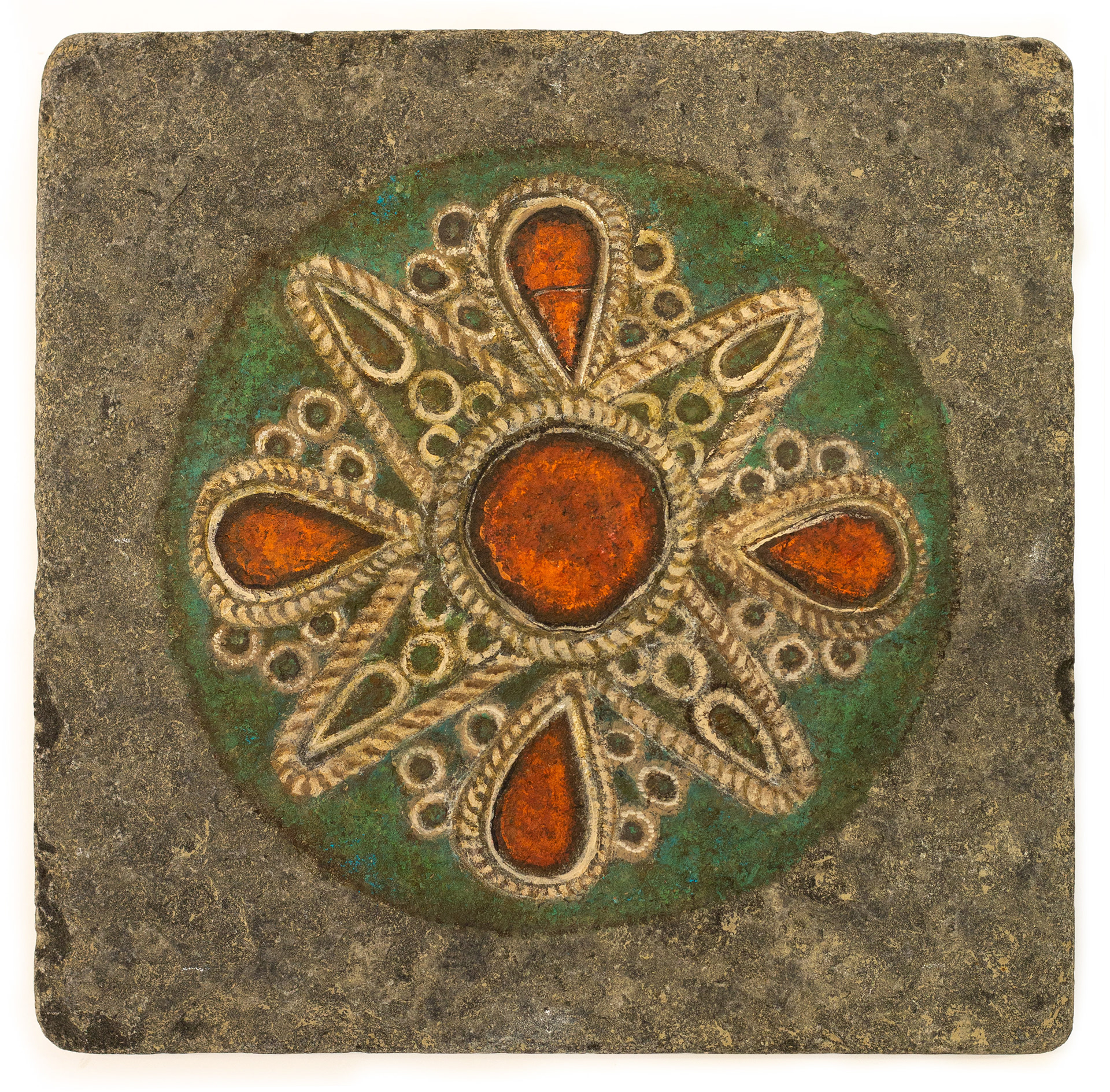 Acrylic on Basalt Stone 25*25 Cm