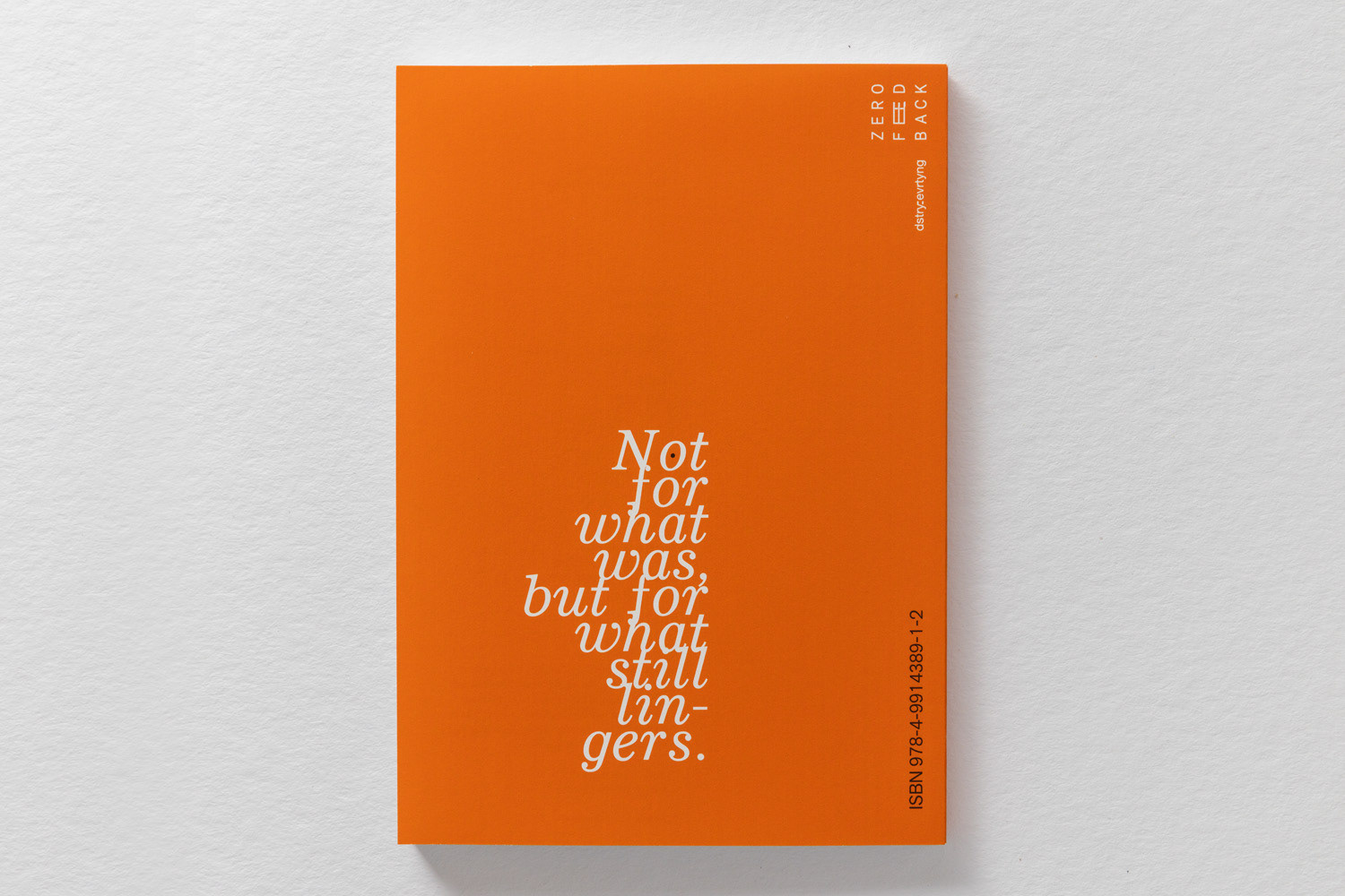 ZeroFeedBack Book: Not for what was, but for what still lingers. Futures What Remains When Everything Else Disappears