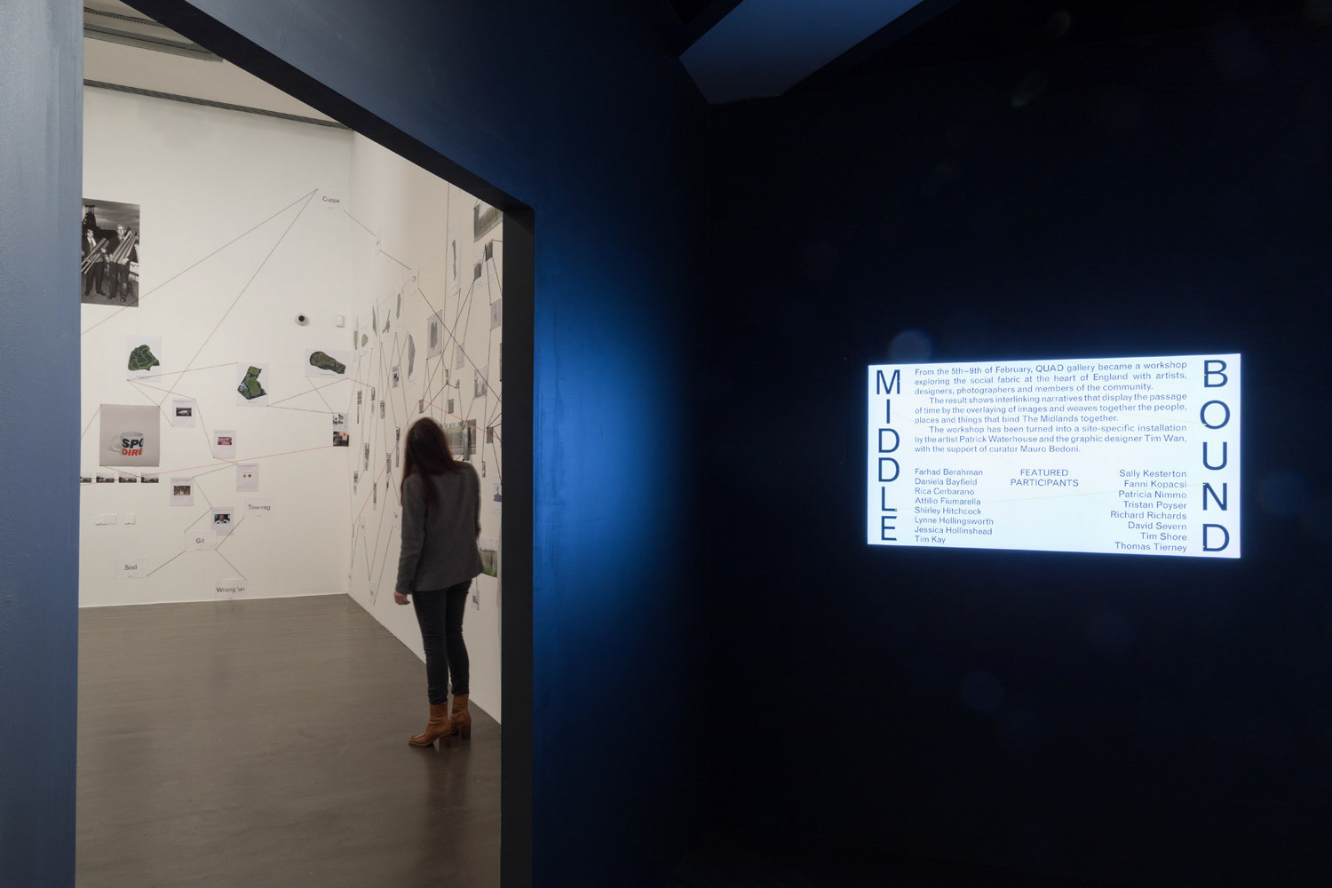 GROUP EXHIBITION. 17.02.2018 | 11.03.2018 MIDDLE BOUND QUAD, Derby, UK For the first time I will show part of my ongoing research on British Identity. This exhibition follows a week workshop organised by Mauro Bedoni and under the direction of Patrick Waterhouse and Tim Wan. Participants: Farhad Berahman, Daniela Bayfield, Rica Cerbarano, Attilio Fiumarella, Shirley Hitchcock, Lynne Hollingsworth, Jessica Hollinshead, Tim Kay, Sally Kesterton, Fanni Kopacsi, Patricia Nimmo, Tristan Poyser, Richard Richards, David Severn, Tim Shore, Thomas Tierney.