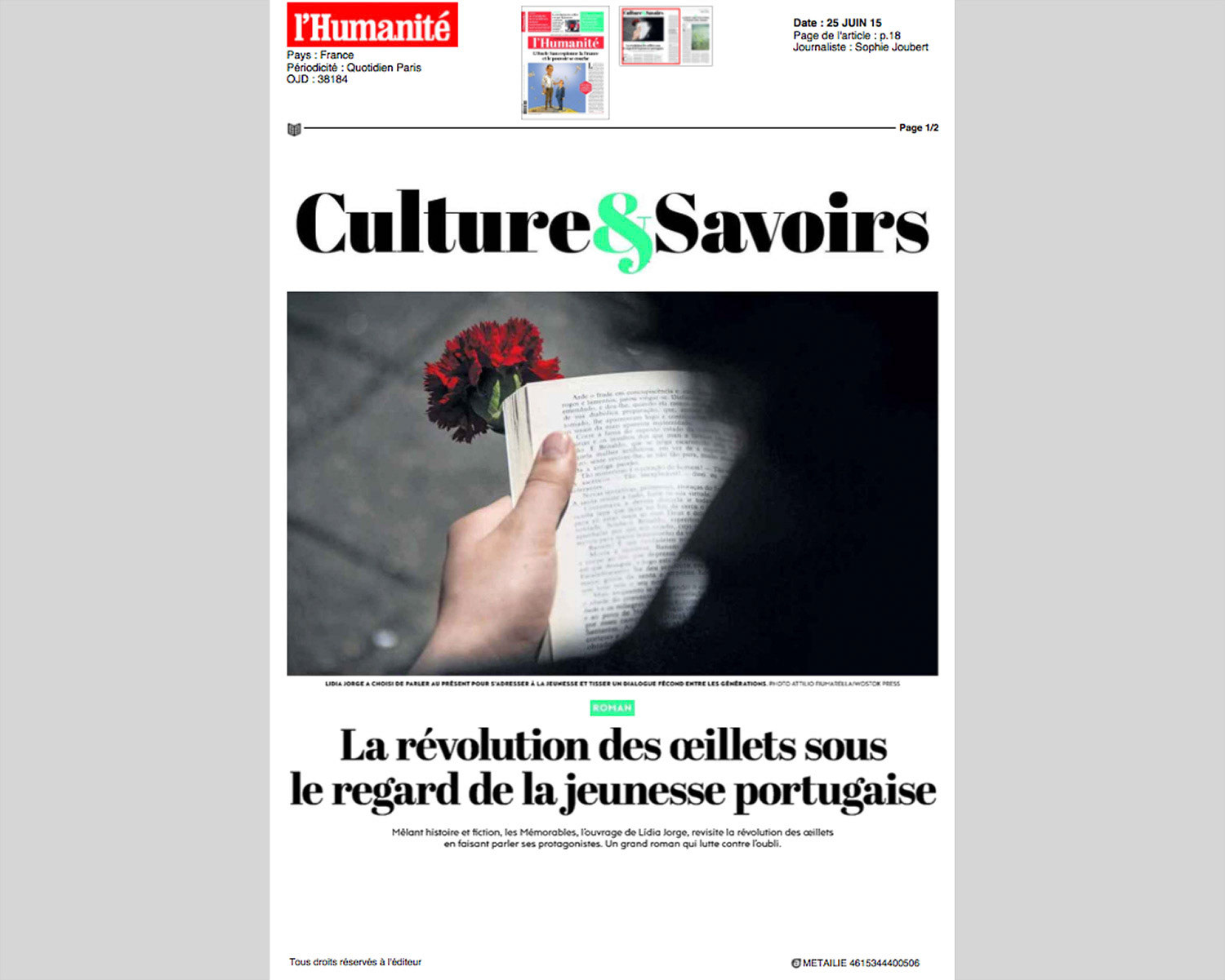 L'HUMANITE' 25.06.2015