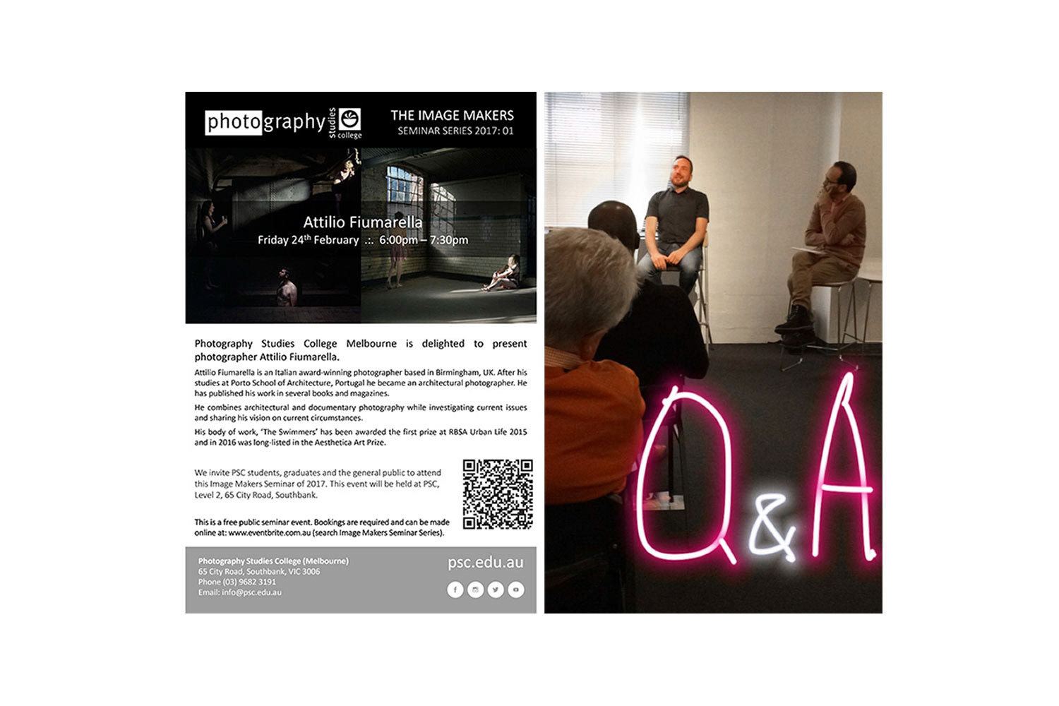 TALK 24.02.2017  I was invited by Daniel Boetker-Smith and Photography Studies College in Melbourne, to talk about my recent works. It was a pleasure meeting the audience and discuss around very relevant topics. 