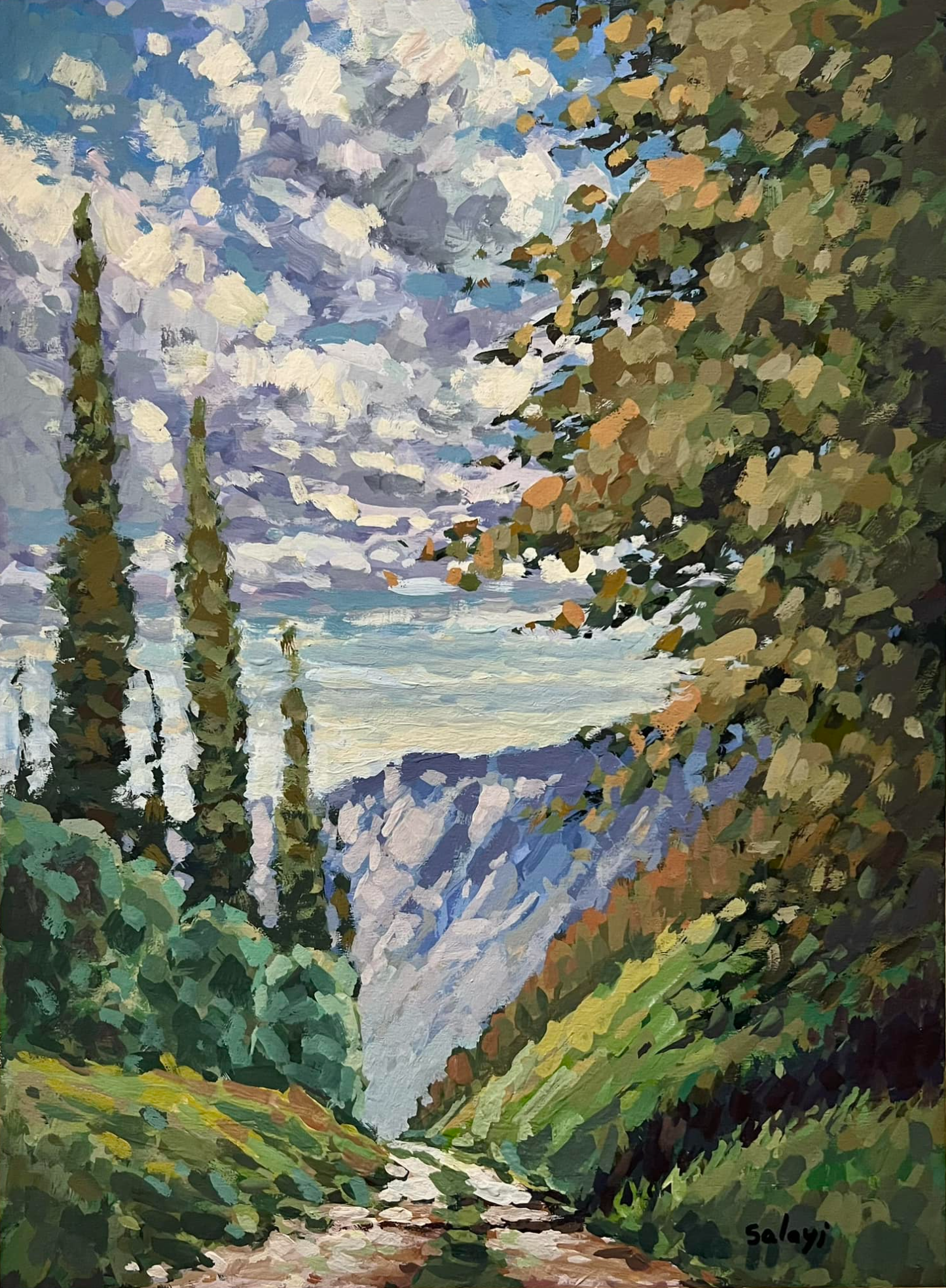 Mountain Pass : 16x12” Gouache on Birch Wood Panel