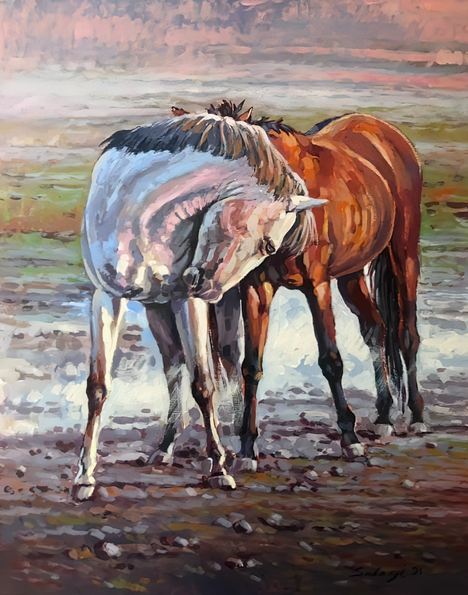 Farm Fellows: 20x16" Acrylic on Birchwood