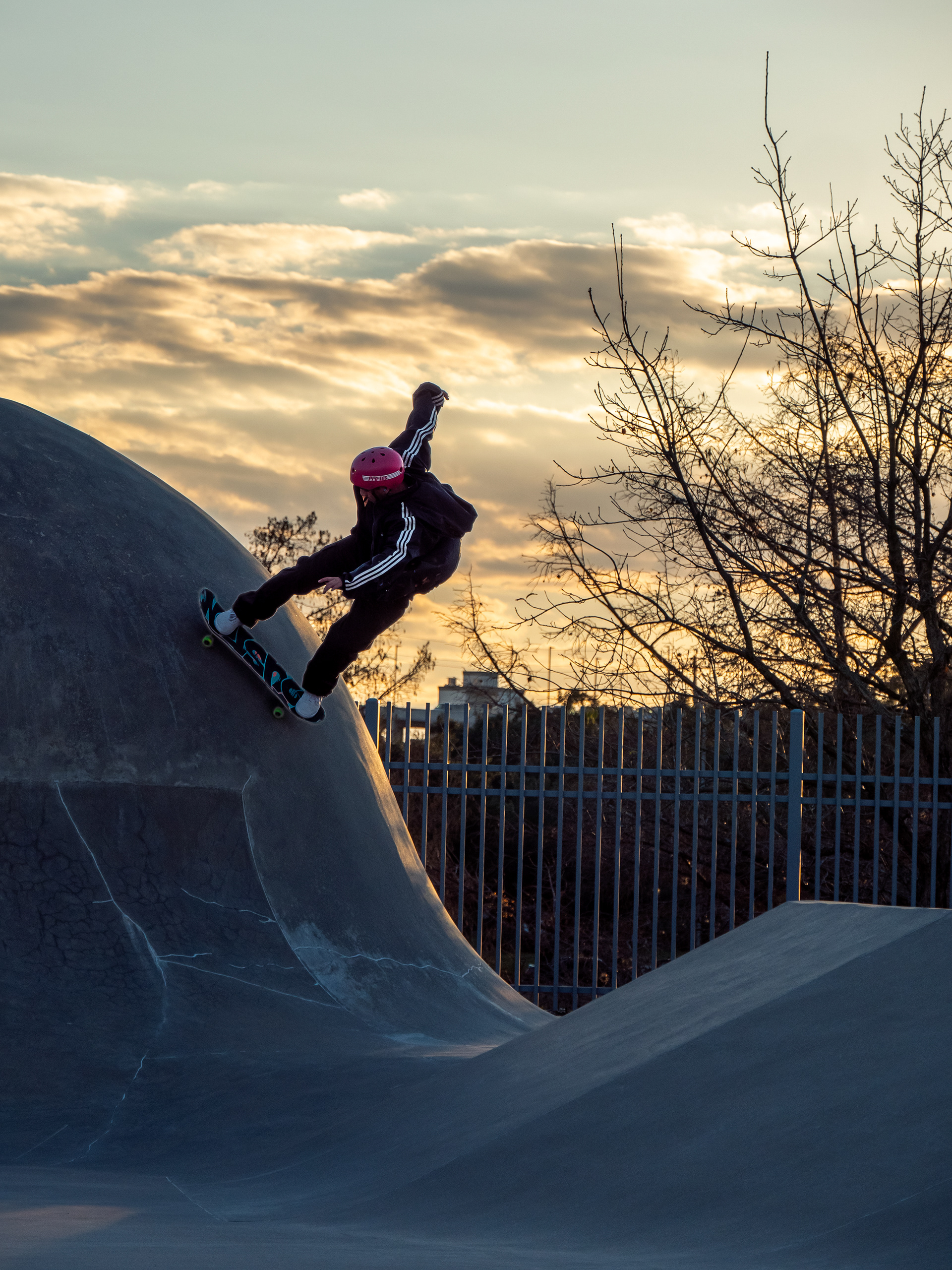 Skateboarder at Jamail Skatepark