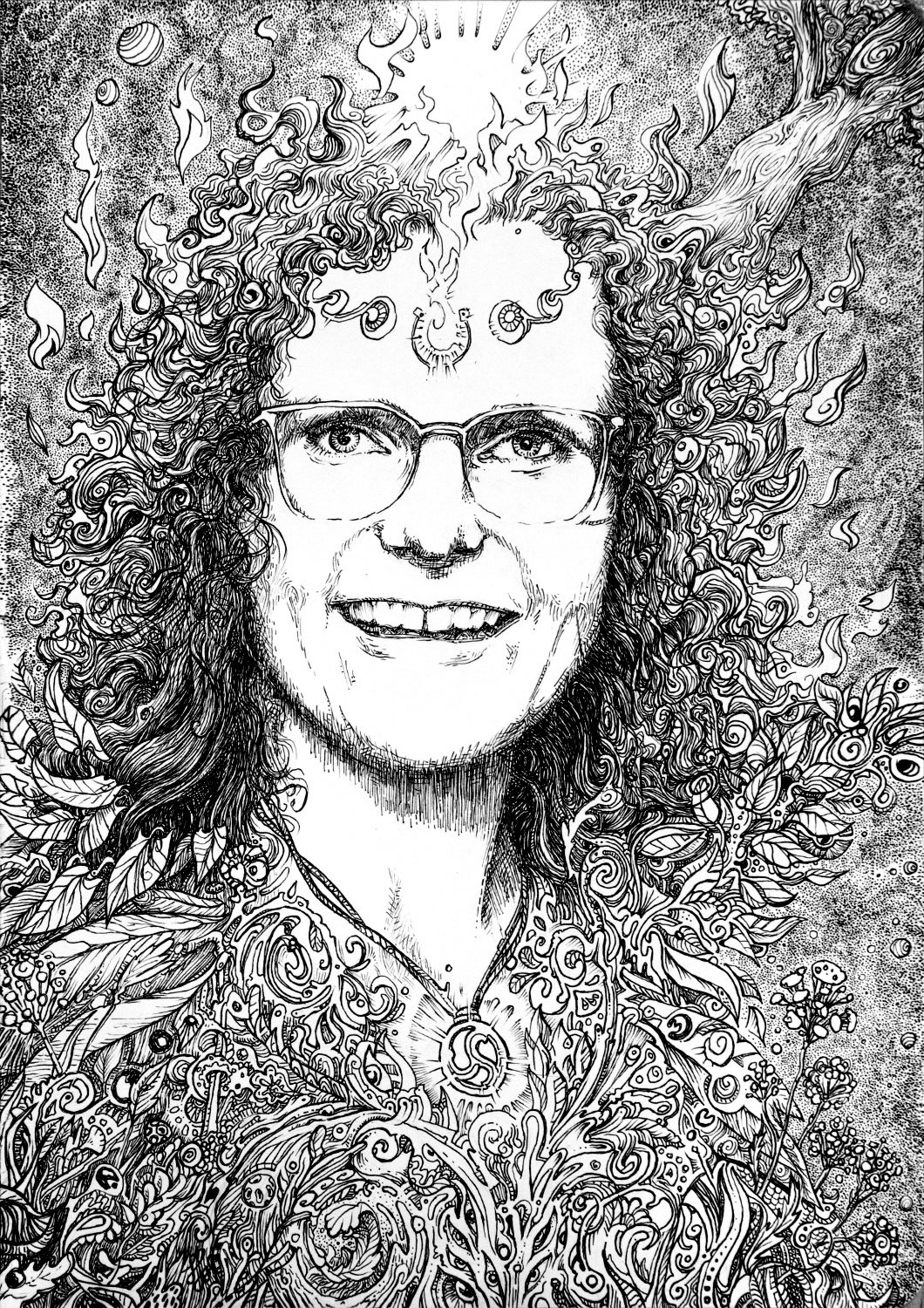 Waldfee Lotte – 2023, Marker in Skizzenbuch, 25,5 x 18 cm