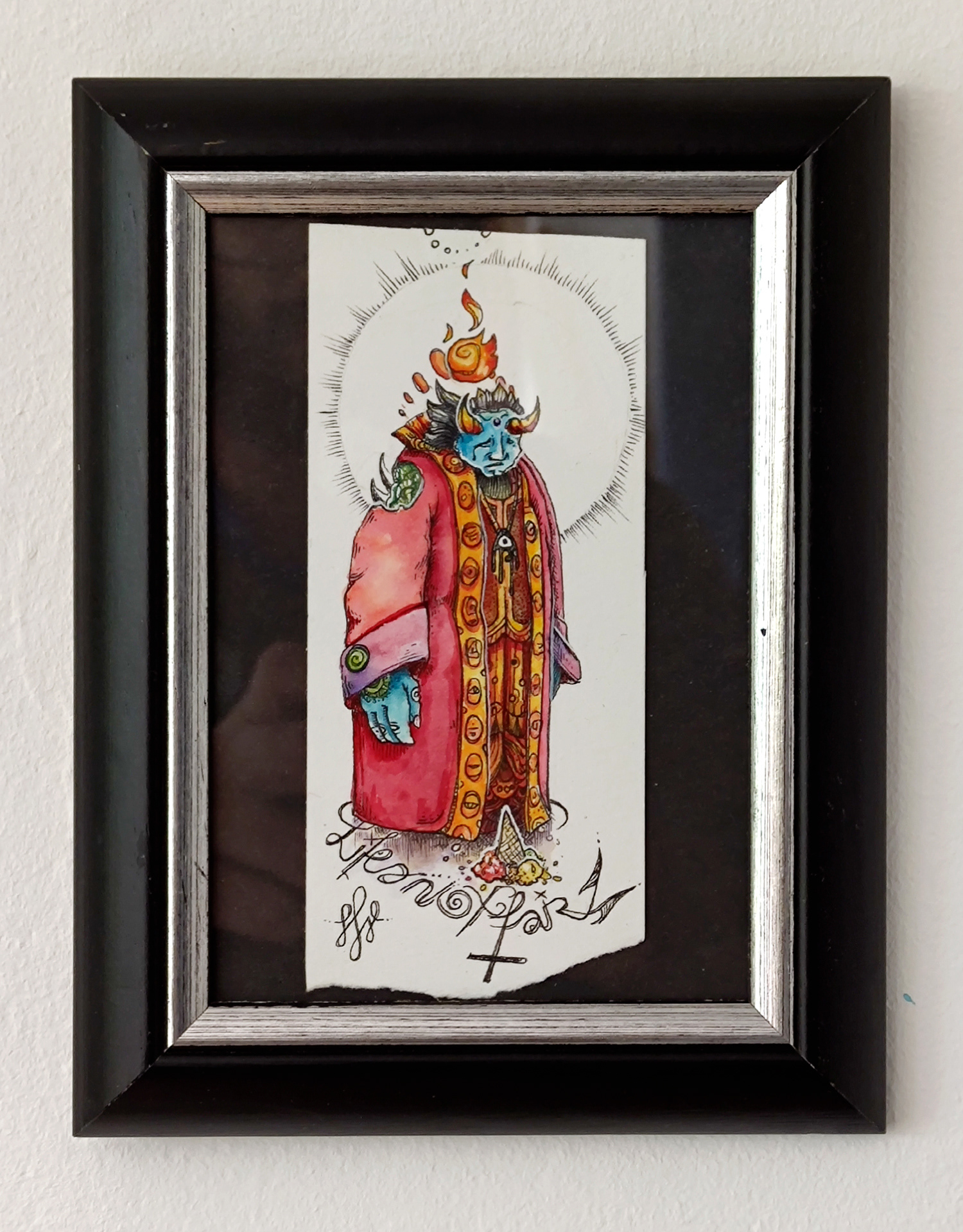 Life's not fair – 2023, Aquarell, Gouache und Marker auf Hahnemühle Aquarellpapier, 14 × 6 cm