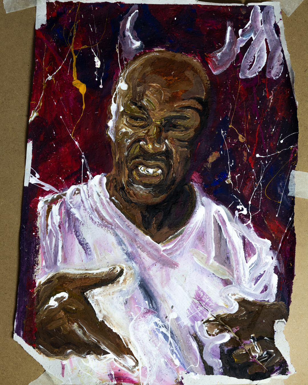 Mike Tyson - Acryl auf Tapete ca 60x40cm