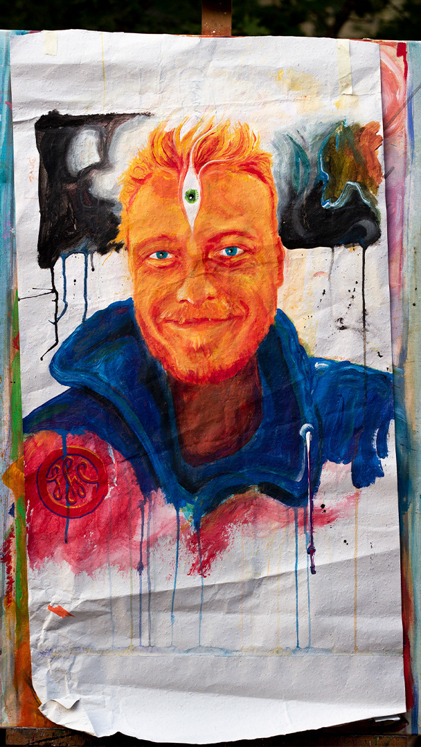 Rene - Acryl auf Tapete ca 80x60cm