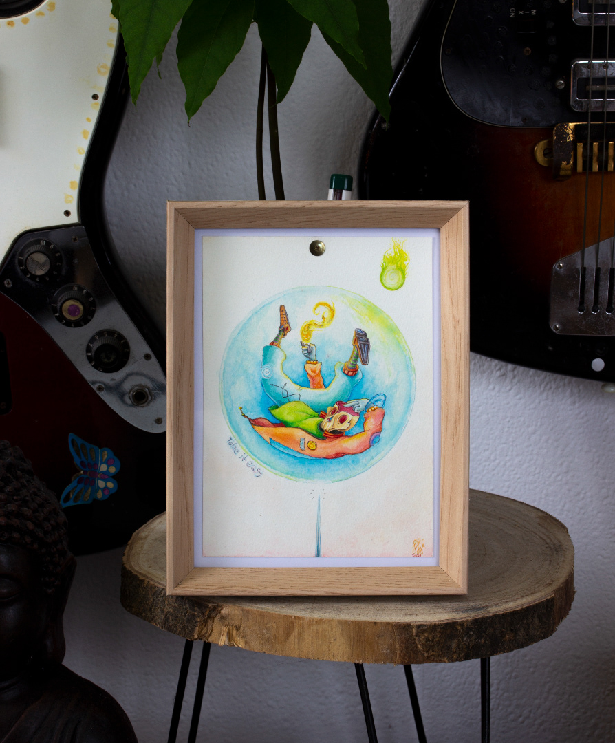 Take it easy 2 - Aquarell auf Papier, ca. 12×16 cm