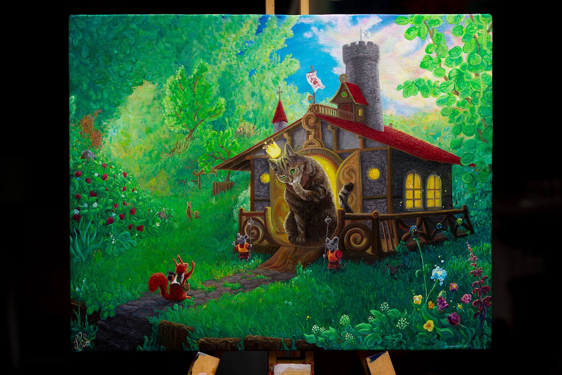 Queen Pinky – 2022, Acryl auf Leinwandboard 42x30 cm