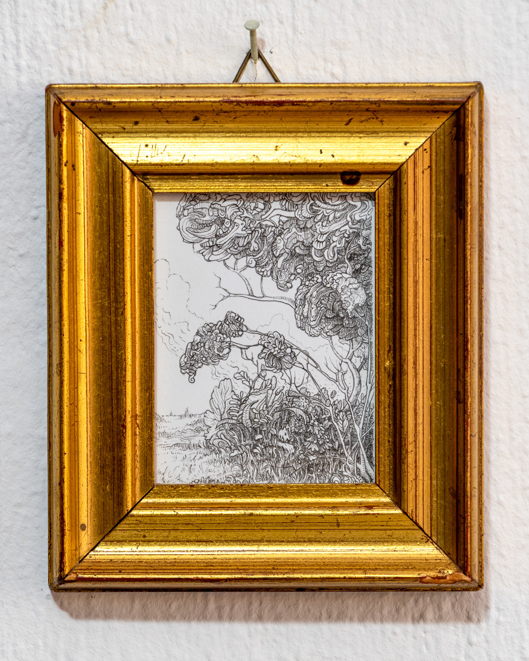 Nickerchen im Unterholz - 2026, Marker auf Papier, ca.14×12 cm