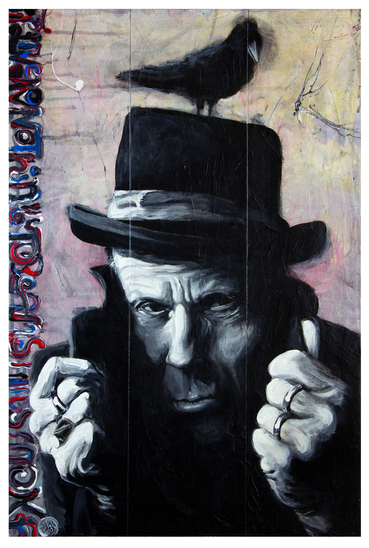 Tom Waits – 2021, Acryl auf MDF, 40 × 60 cm