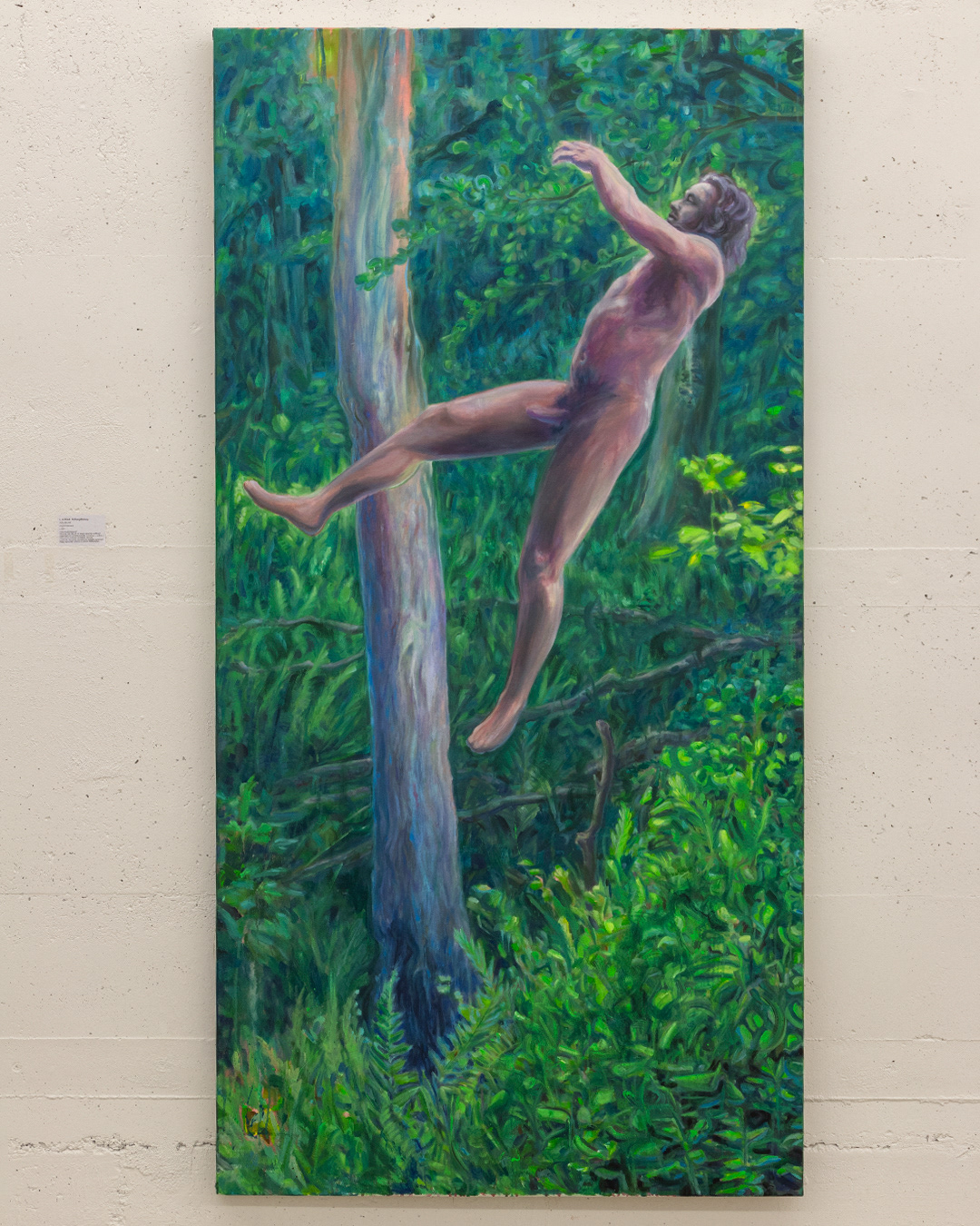 L. im Wald – 2025, Acryl auf Leinwand ryl auf Leinwand, 200×100 cm