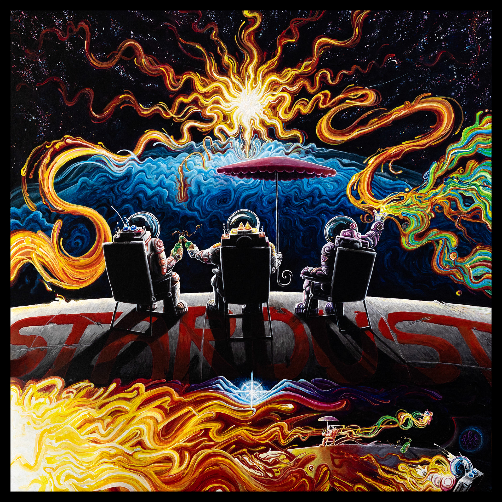 Stardust – 2023, Acryl auf Leinwandboard, 67 × 67cm, 1. Platz Publikumspreis "Zwischen den Linien Season 3 2024"