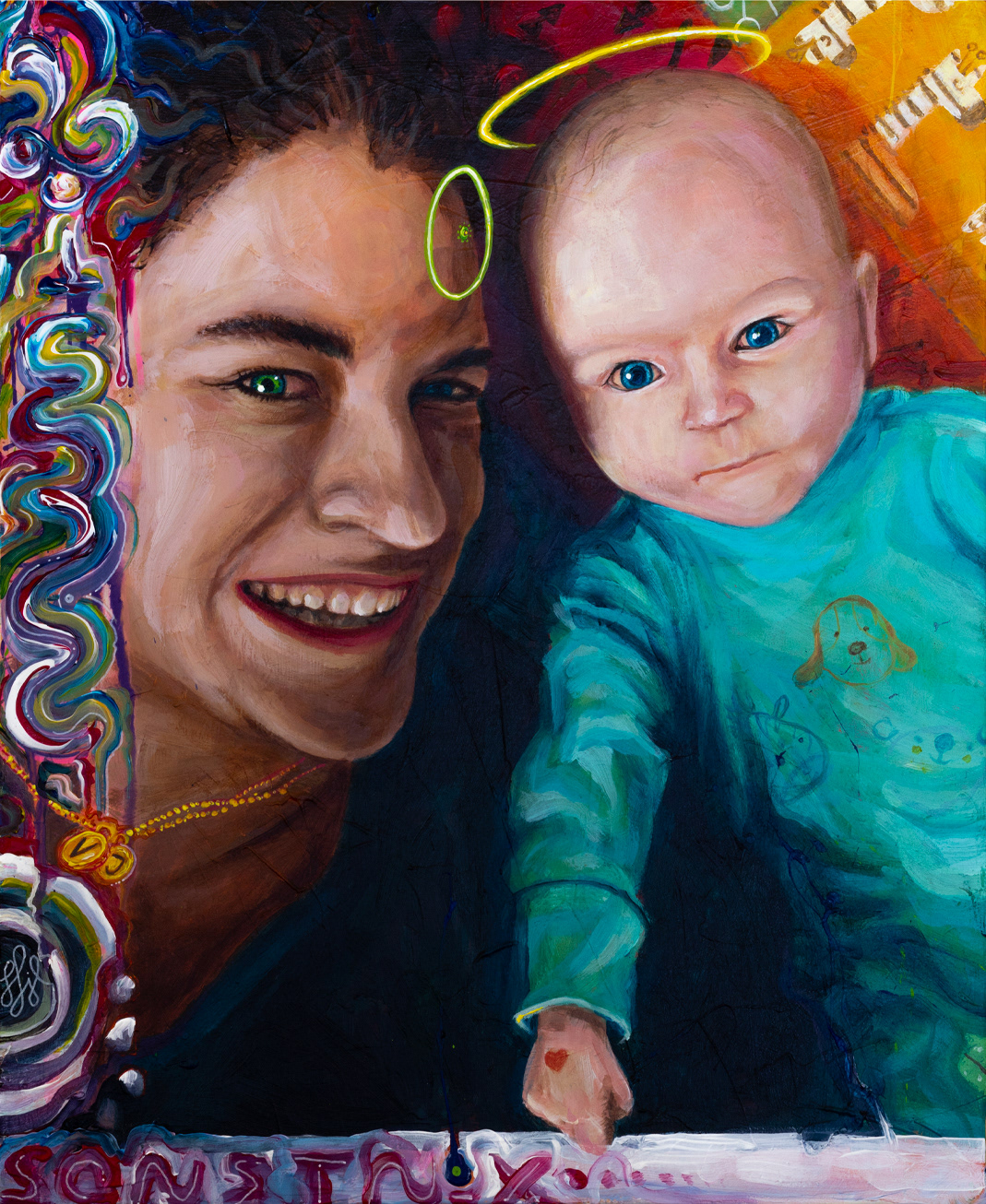 Liebe, sonst nix - Acryl auf Leinwandboard 37x31 cm