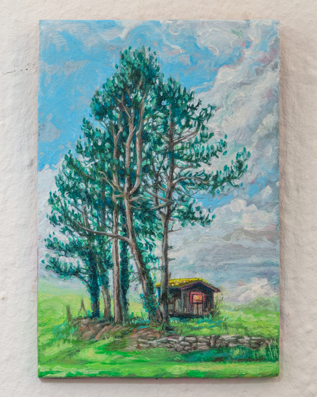 Hexenschuppen - 2026, Acryl auf MDF, 12,3×8,3 cm