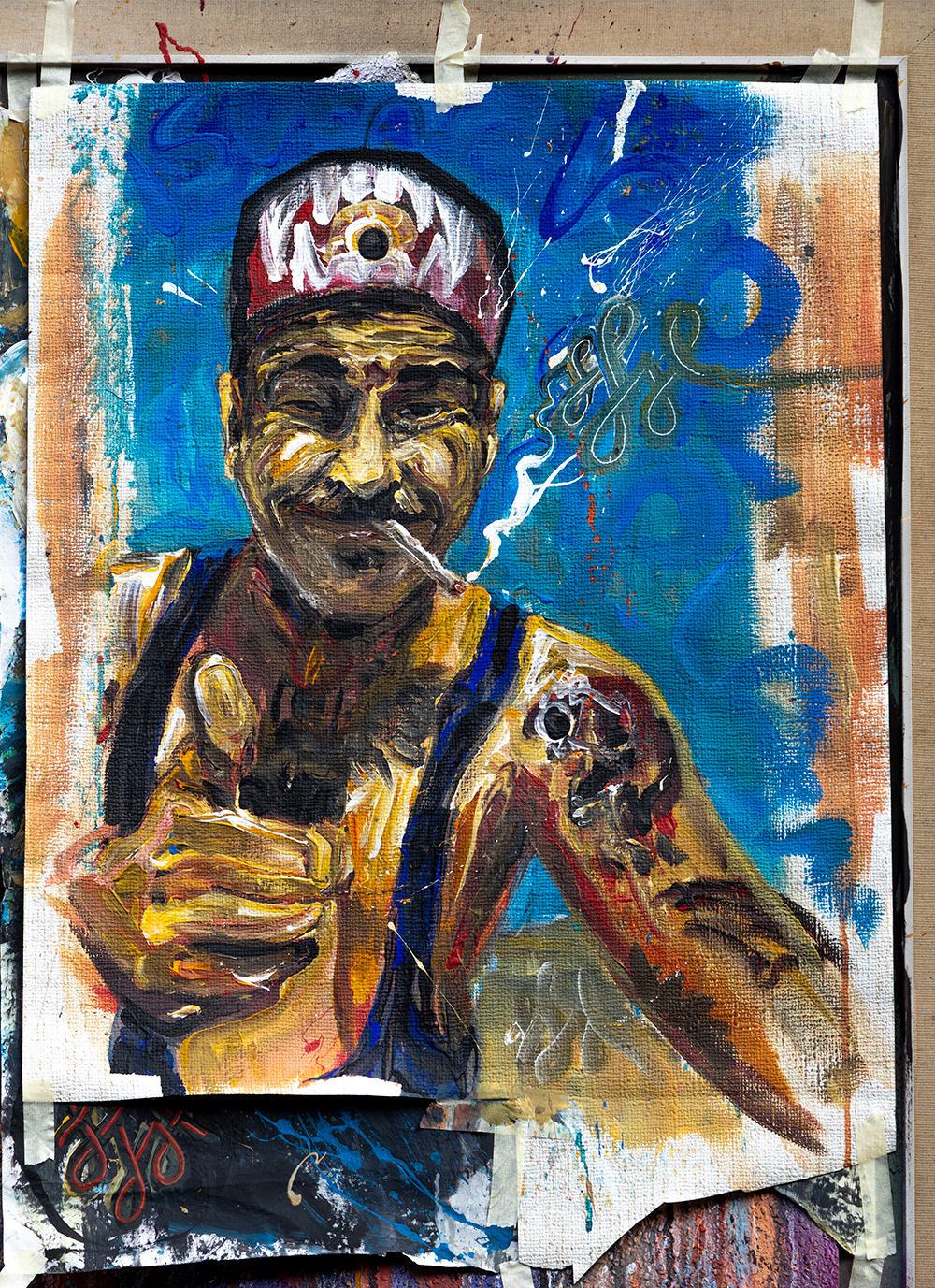 Johannes Tattoorensohn, Acryl auf Tapete ca. 80x60cm